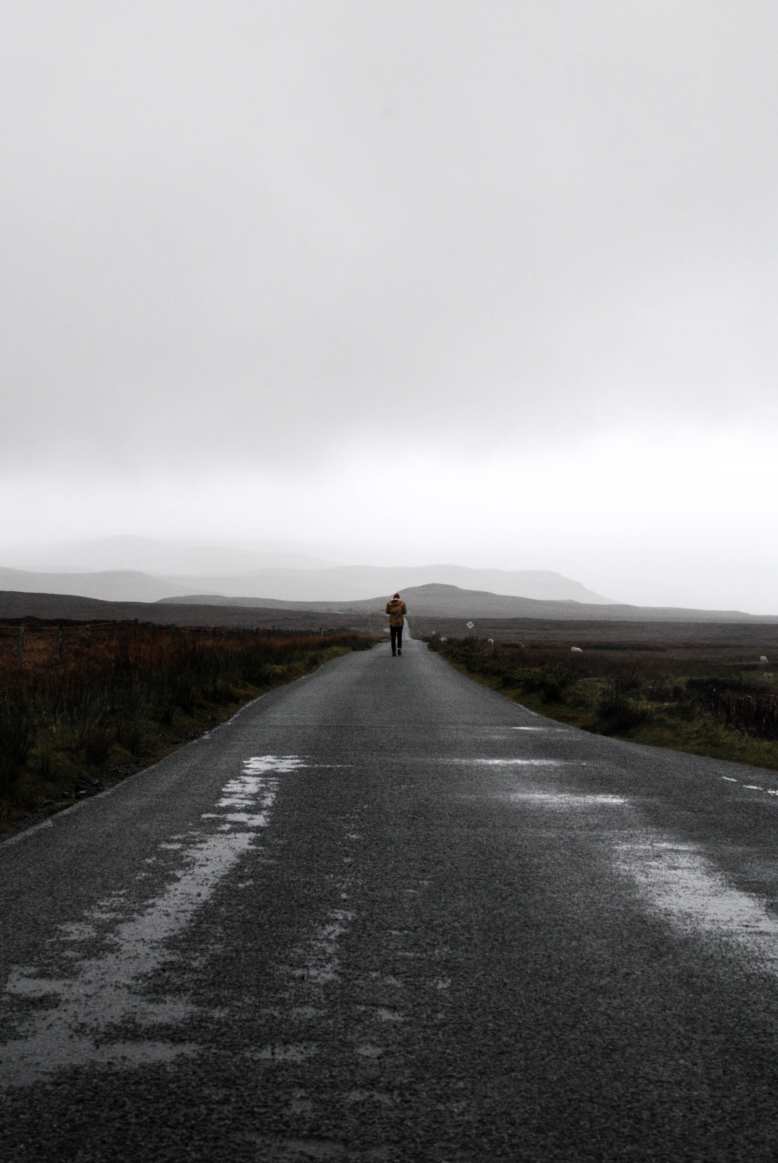 the way forward, cloud - sky, one person, direction, transportation, 4K, scotland, create, day, tranquility, diminishing perspective, sky, nature, travel, Phone HD Wallpaper