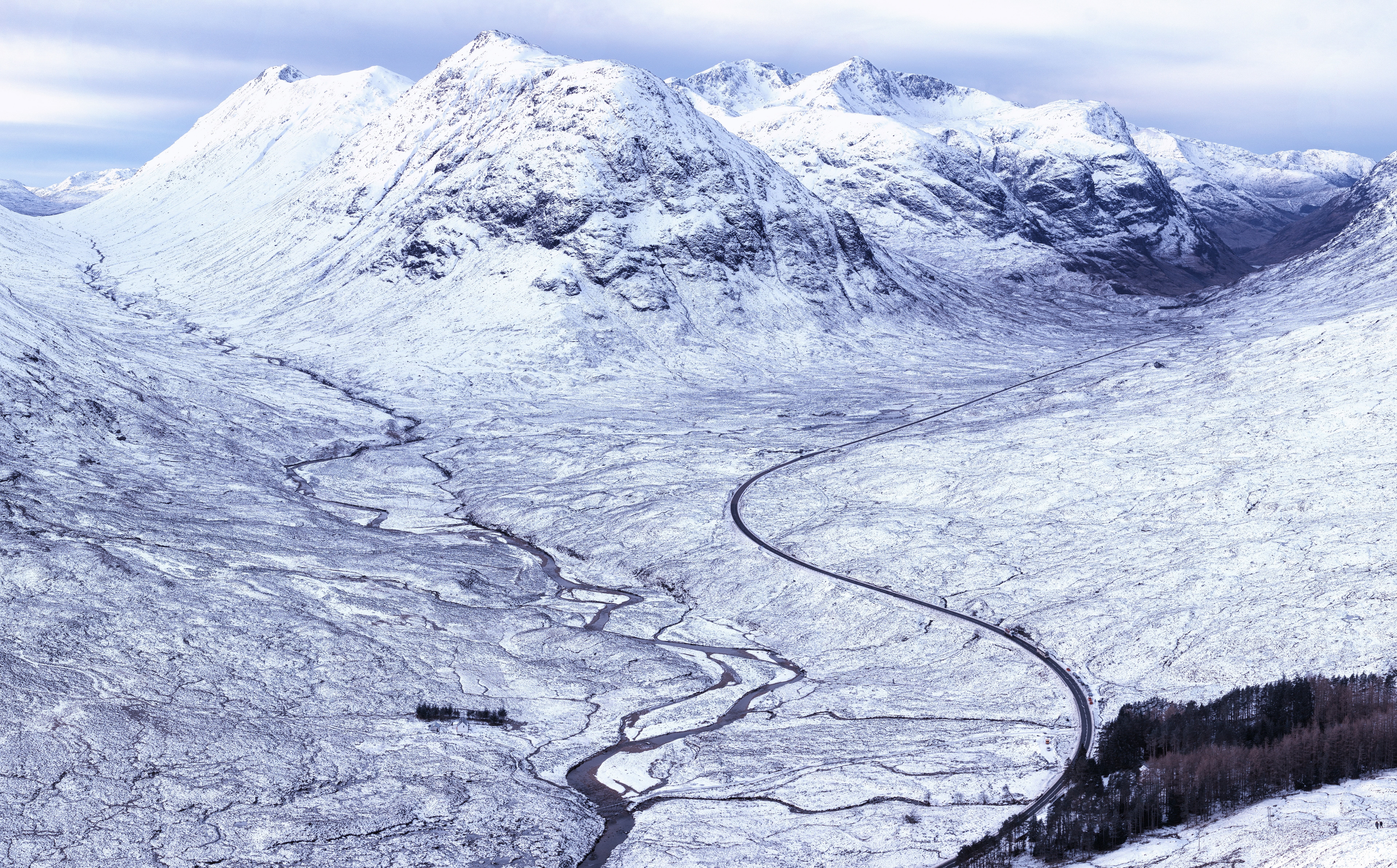 United Kingdom, Road, scenics - nature, frozen, Weather, buachailleetivebeag, cold temperature, Scenery, Valley, outdoors, Snowy, tranquility, day, Nature, HD Wallpaper