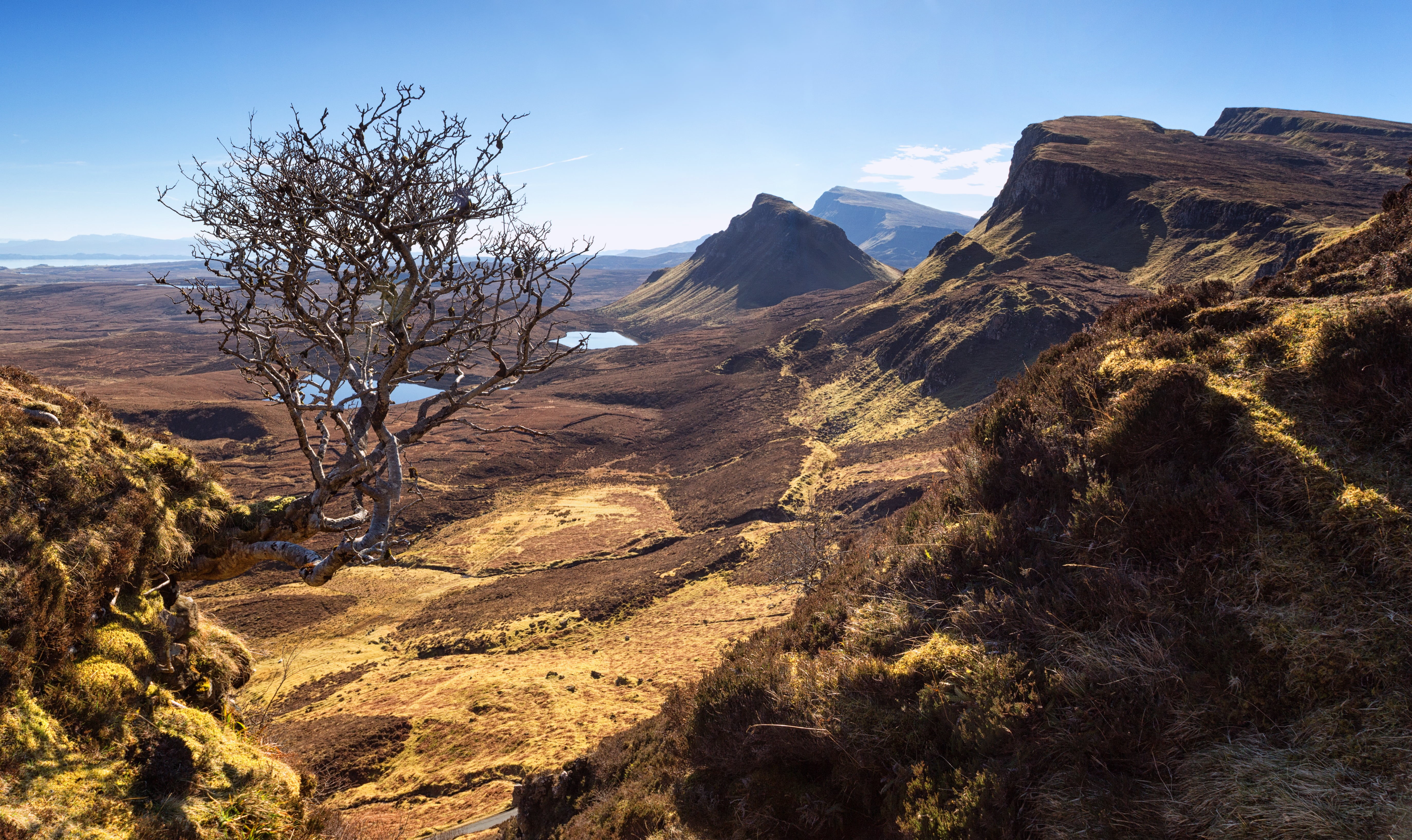 s, bird, Quiraing, brown, view, Landscape, nature, 5K, valley, scenics, eye, desert, Scotland, rock - Object, sky, birds eye view, mountain, outdoors, HD Wallpaper