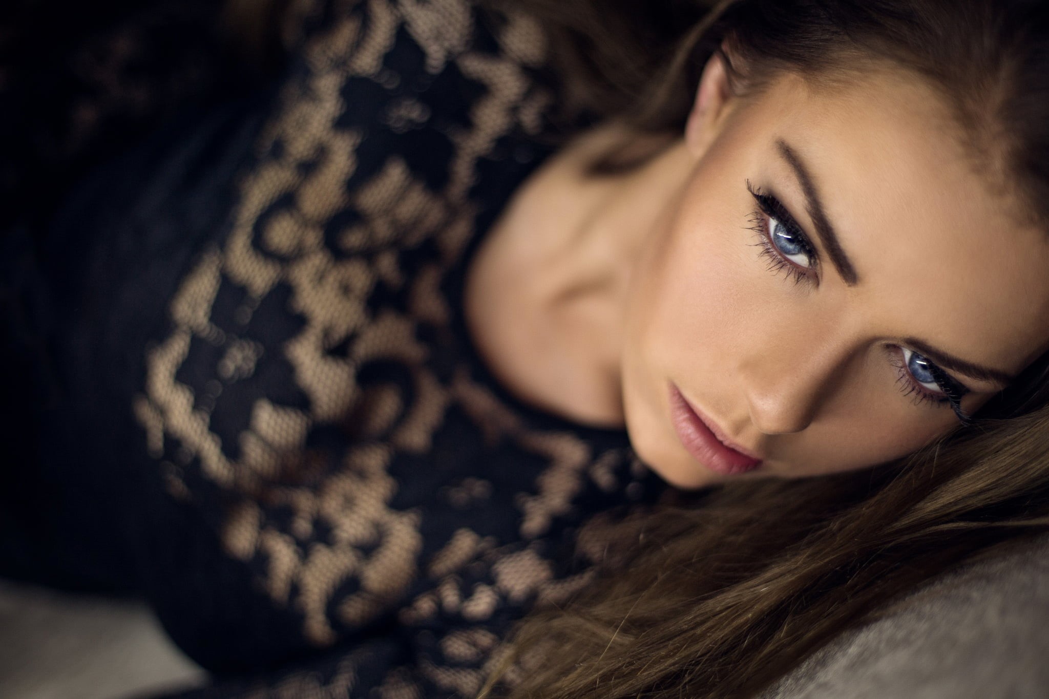 one person, human face, blue-eyed, crew, beauty, women, s, close-up, warm clothing, headshot, hair, body part, relaxation, young adult, hairstyle, floral, HD Wallpaper