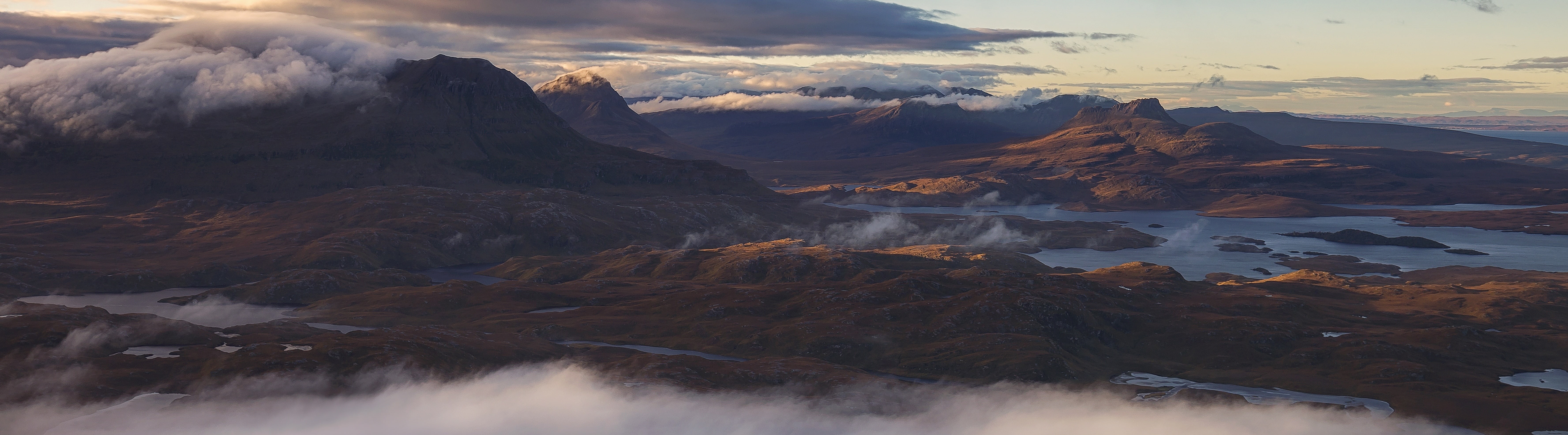 snowcapped mountain, places, Mountains, land, autumn, Morning, Vacation, mountain range, Highlands, Scotland, Suilven, visit, stacpollaidh, westhighlands, HD Wallpaper