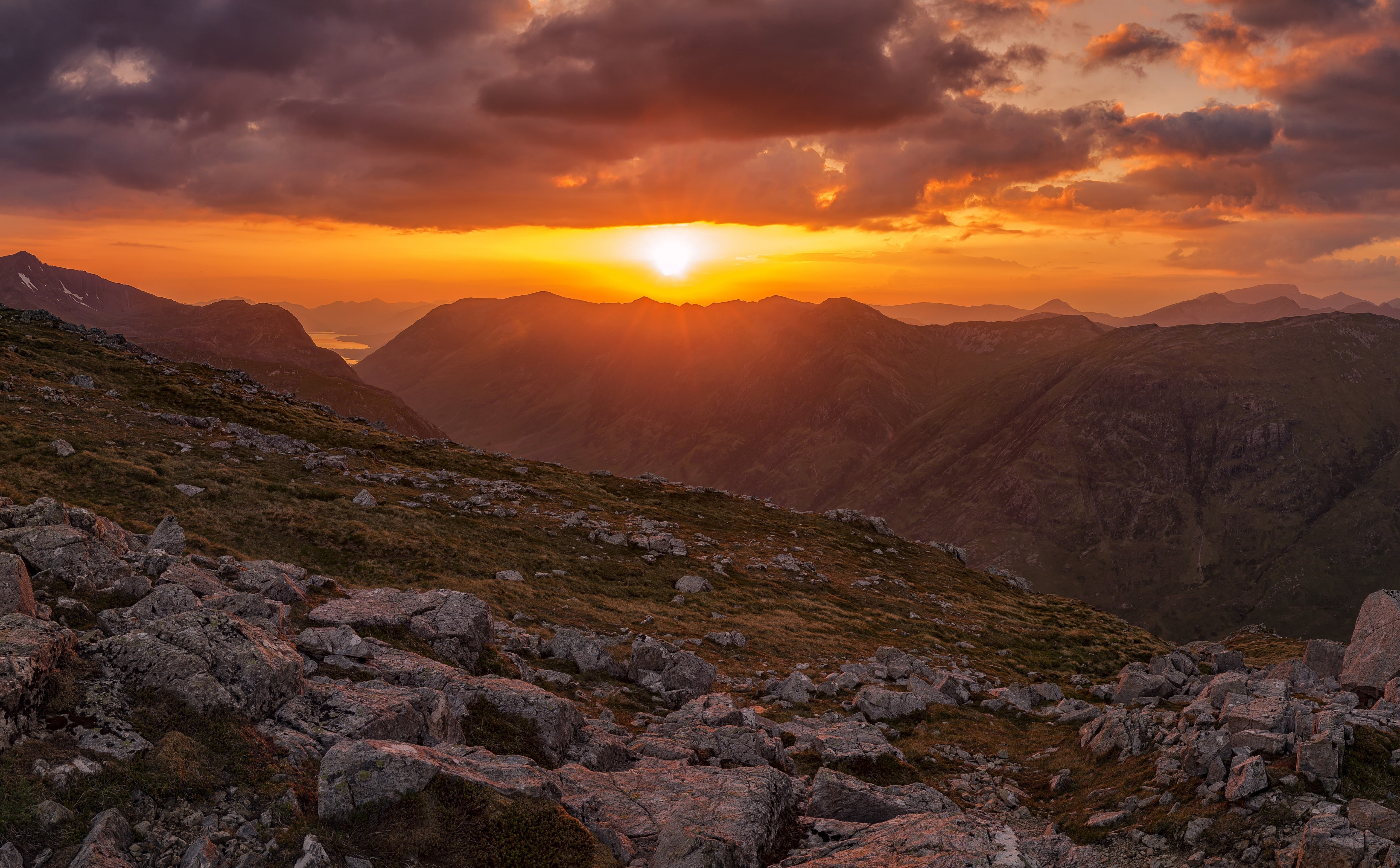 Nature, Panoramic, Scenery, Scene, Wilderness, lens flare, Beautiful, glencoe, places, Mountain, Highlands, environment, no people, mountain range, aonacheagach, HD Wallpaper