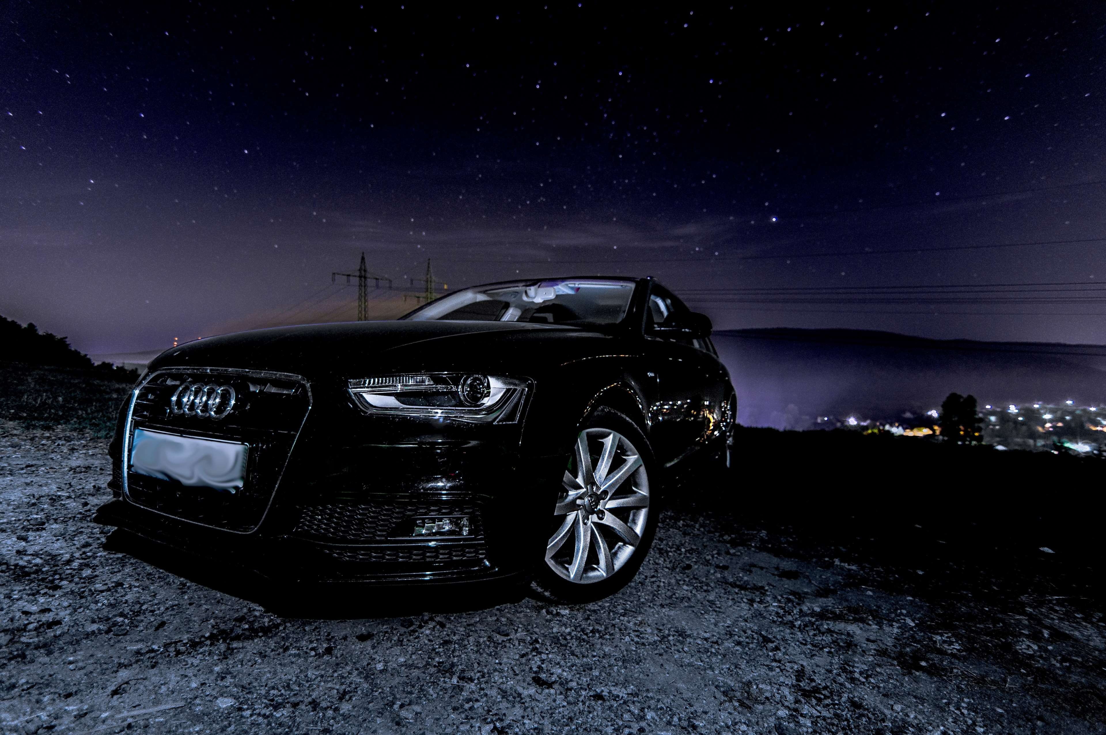 motor vehicle, infinity, dark, transportation, black, scenics - nature, a4, star field, avant, park, audi, turned off, combi, car, illuminated, star, pkw, HD Wallpaper