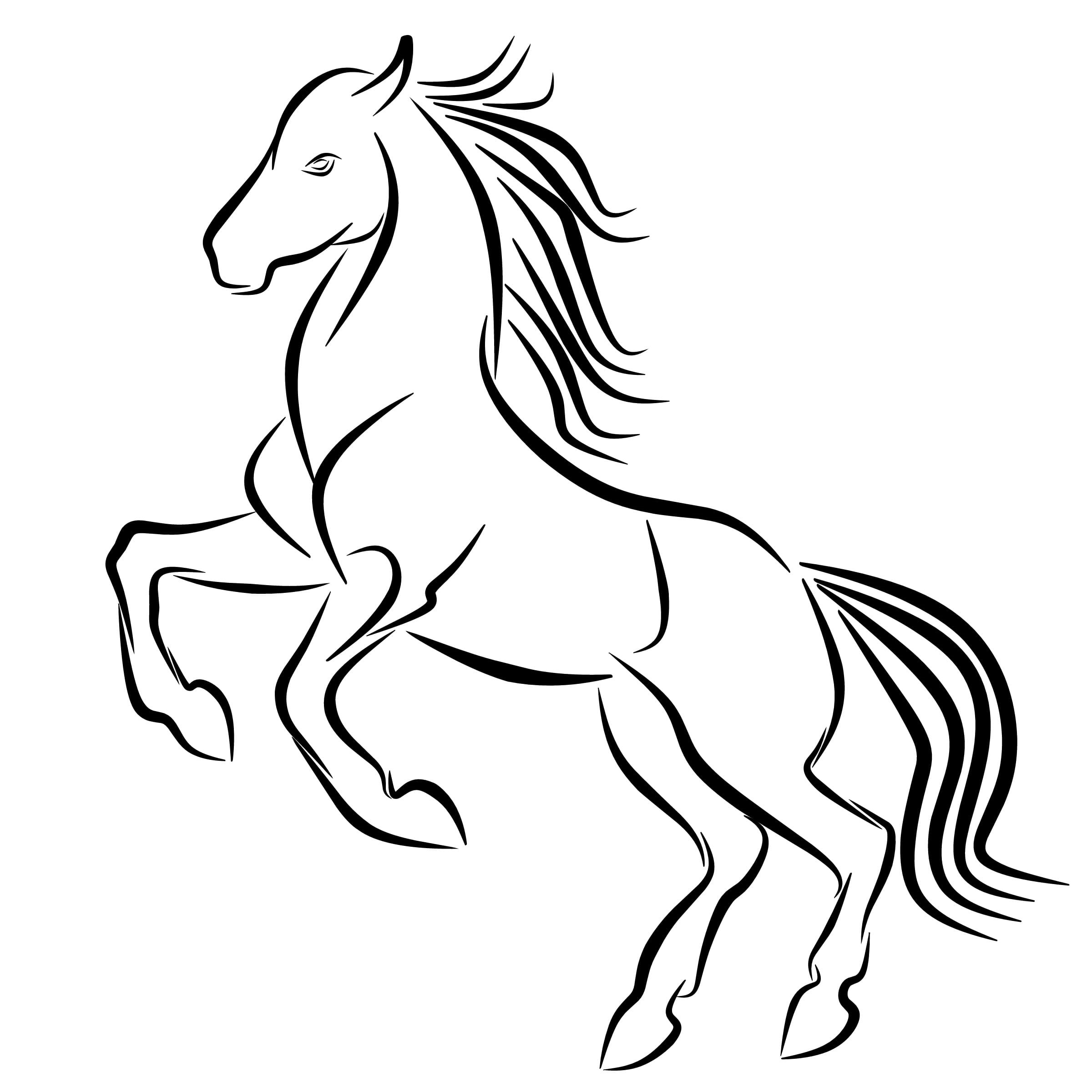 elegance, nature, stallion, white background, close-up, power, drawing - art product, abstract, simplicity, mustang, tree, west, female likeness, beautiful, Phone HD Wallpaper