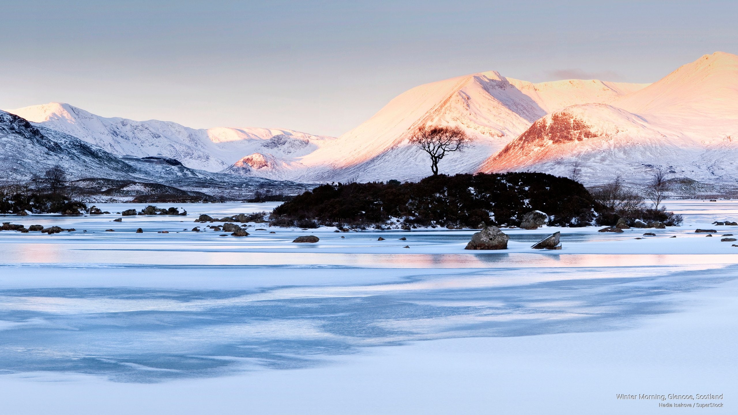 glencoe, 2K, scotland, Winter, morning, HD Wallpaper