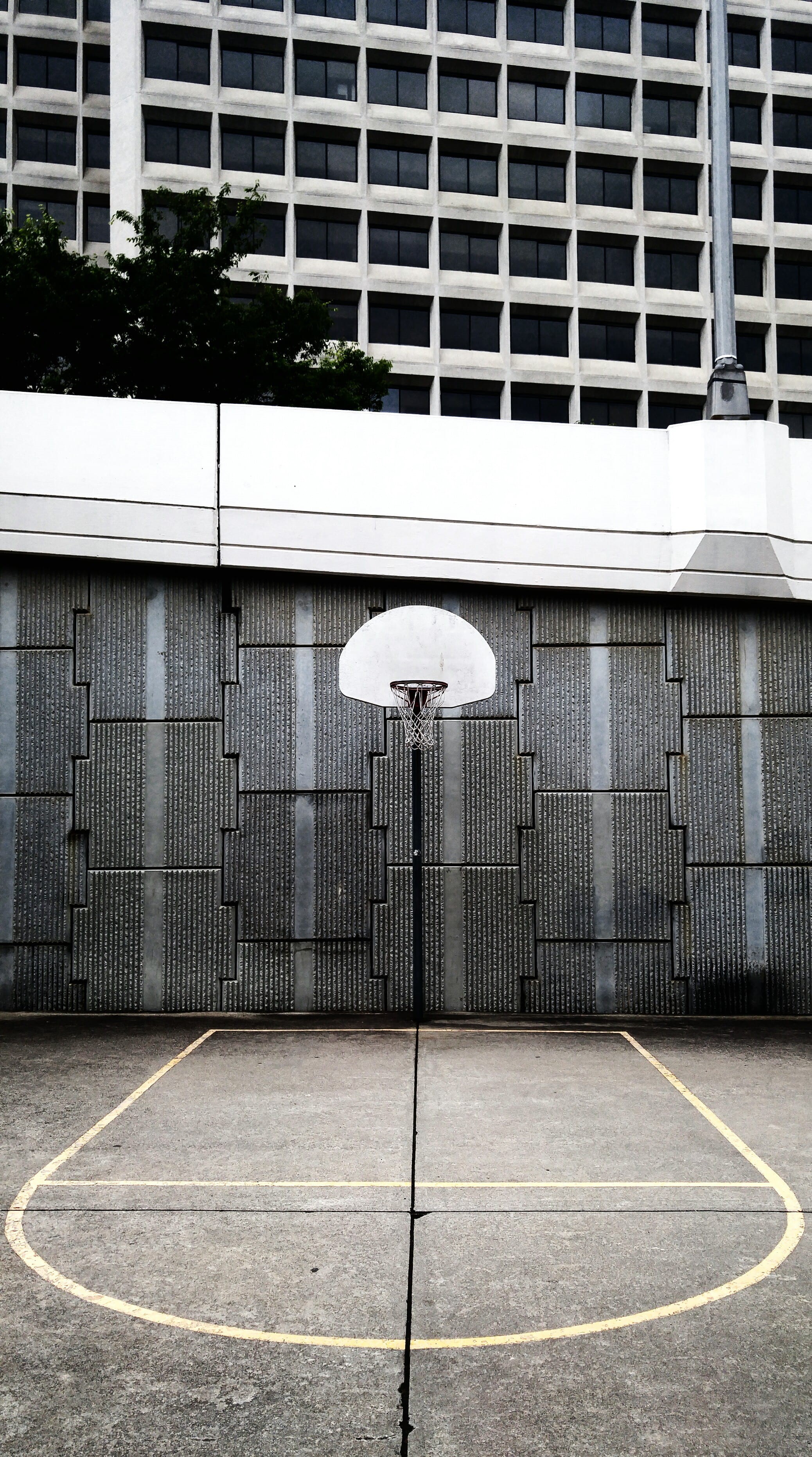 sports backgrounds, lighting equipment, iphone backgrounds, black, iphone, gray, built structure, basketball, empty, sports, 2K, Phone HD Wallpaper