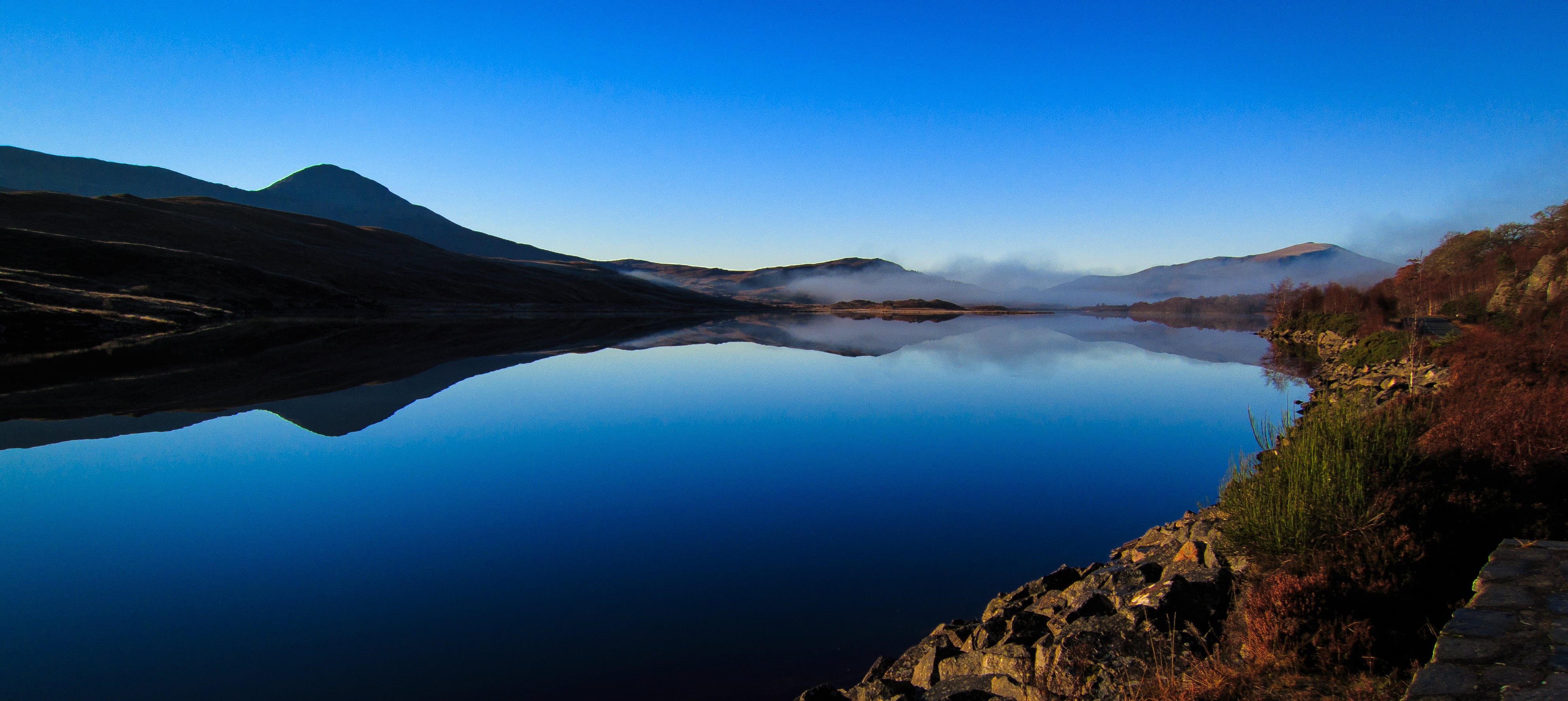 body, water, nature, water  sky, blue, green mountain, Reflection, Lochs, outdoors, green, scenics, Scotland, Torridon, sky, front, 4K, body of water, HD Wallpaper