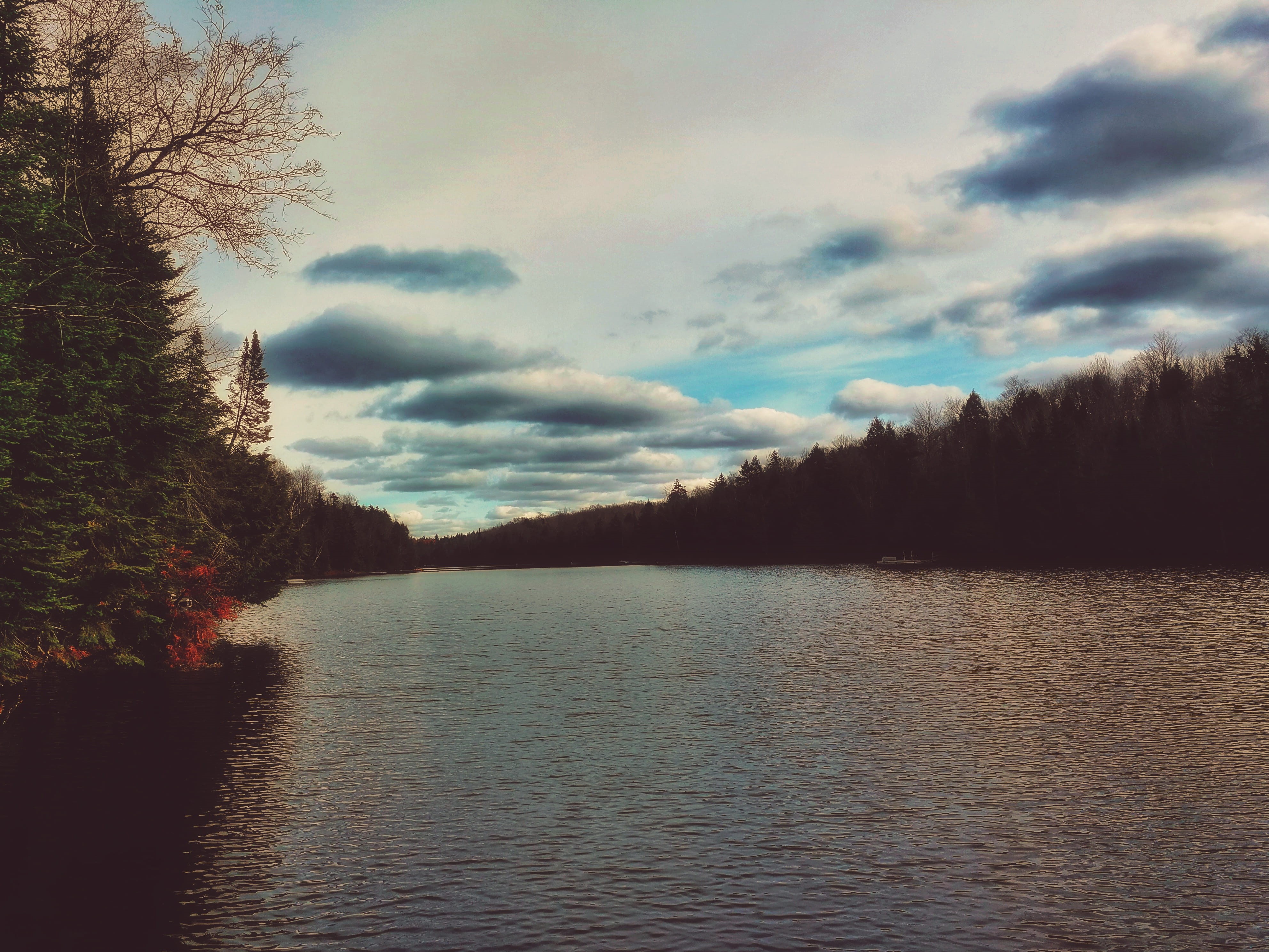 canada, idyllic, 4K, fiddler lake resort, beauty in nature, sunset, water, cloud - sky, mille-isles, no people, nature, scenics - nature, tree, day, non-urban scene, HD Wallpaper
