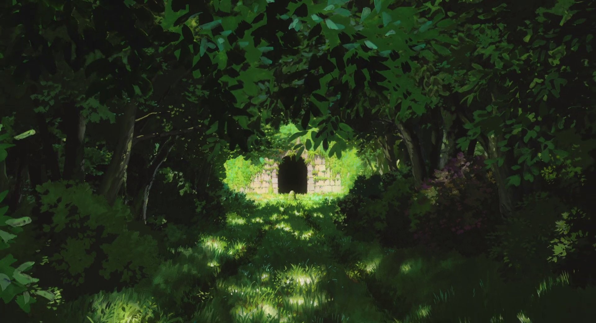 outdoors, nature, foliage, sunlight, tranquility, growth, land, tree, architecture, 1080P, green color, lush foliage, no people, day, plant, plant part, HD Wallpaper