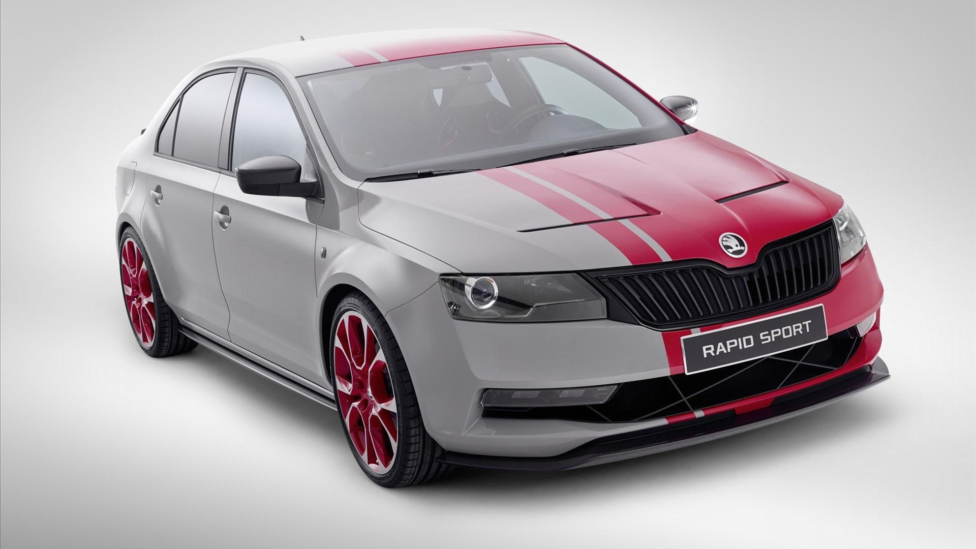 skoda, sedan, 1080P, red, 2013, cars, gray, other cars, sport, rapid, HD Wallpaper