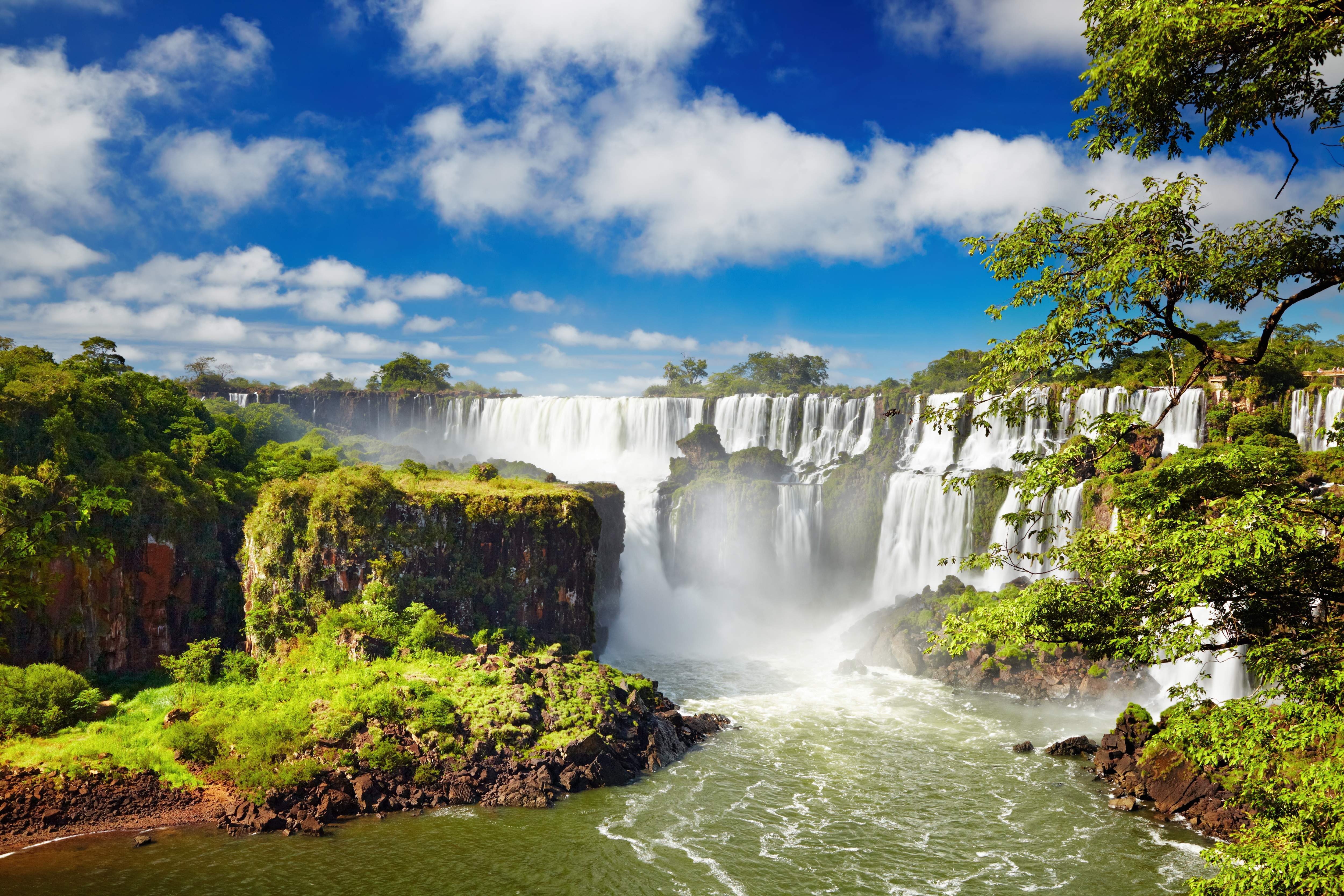 Waterfall, Iguazu River, Argentina, 4K, 4K, Iguazu Falls, HD Wallpaper
