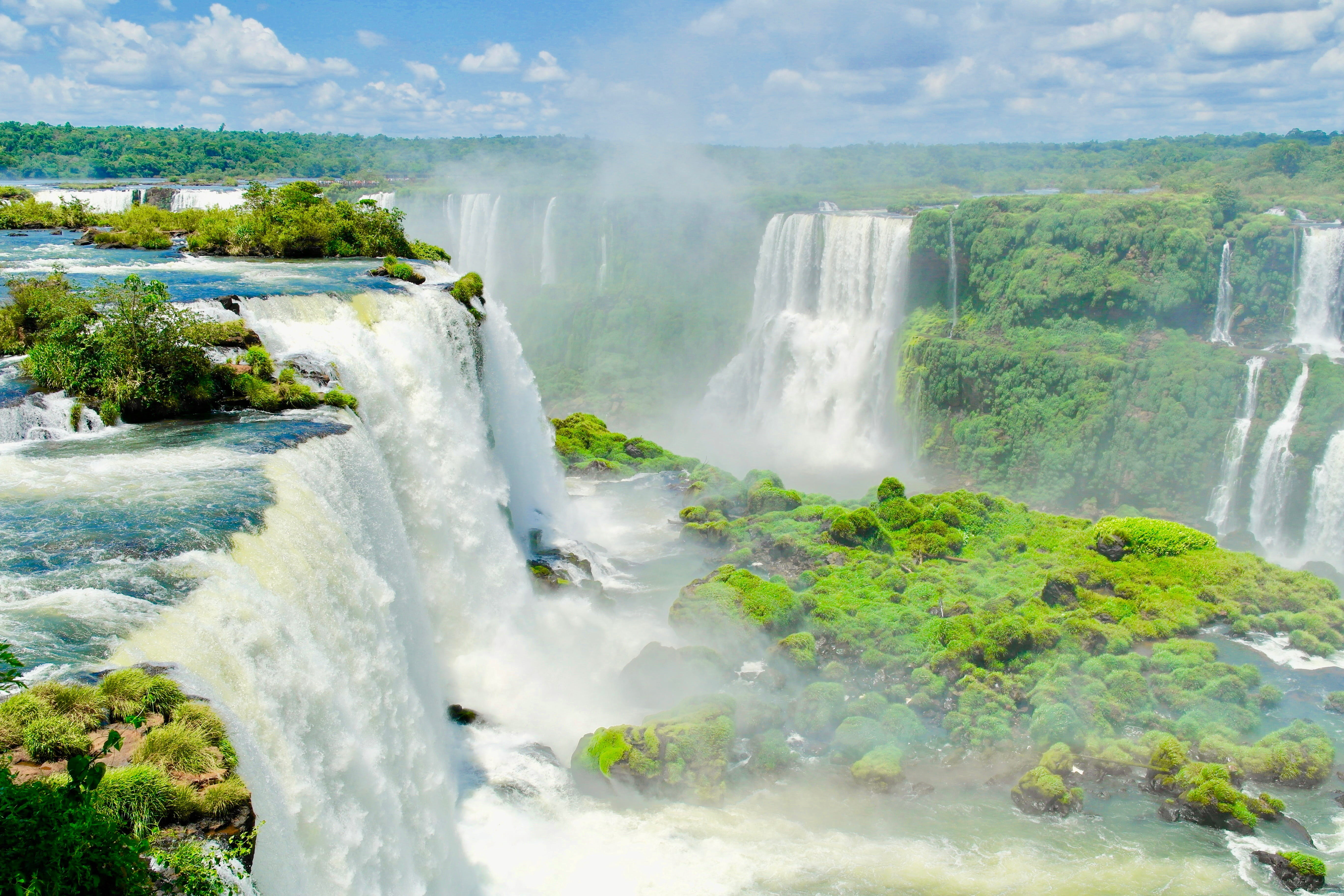 waterfall, travel destinations, long exposure, land, sport, flowing, environment, water, no people, iguazu falls, flowing water, outdoors, power, rock, HD Wallpaper