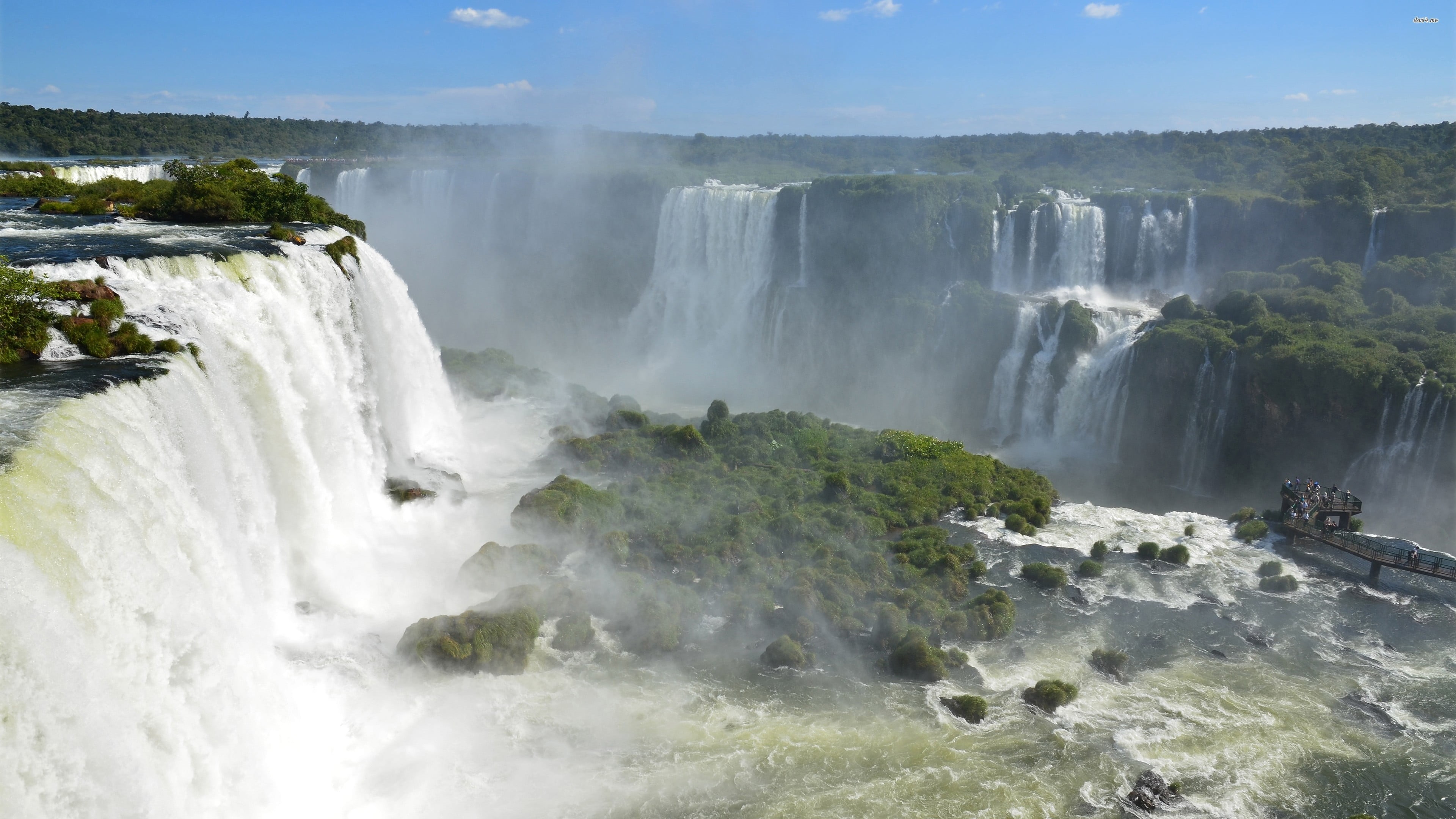 long exposure, water, day, beauty in nature, block, motion, power in nature, plant, splashing, waterfall, 4K, Iguazu Falls, outdoors, waterfalls, blurred motion, HD Wallpaper