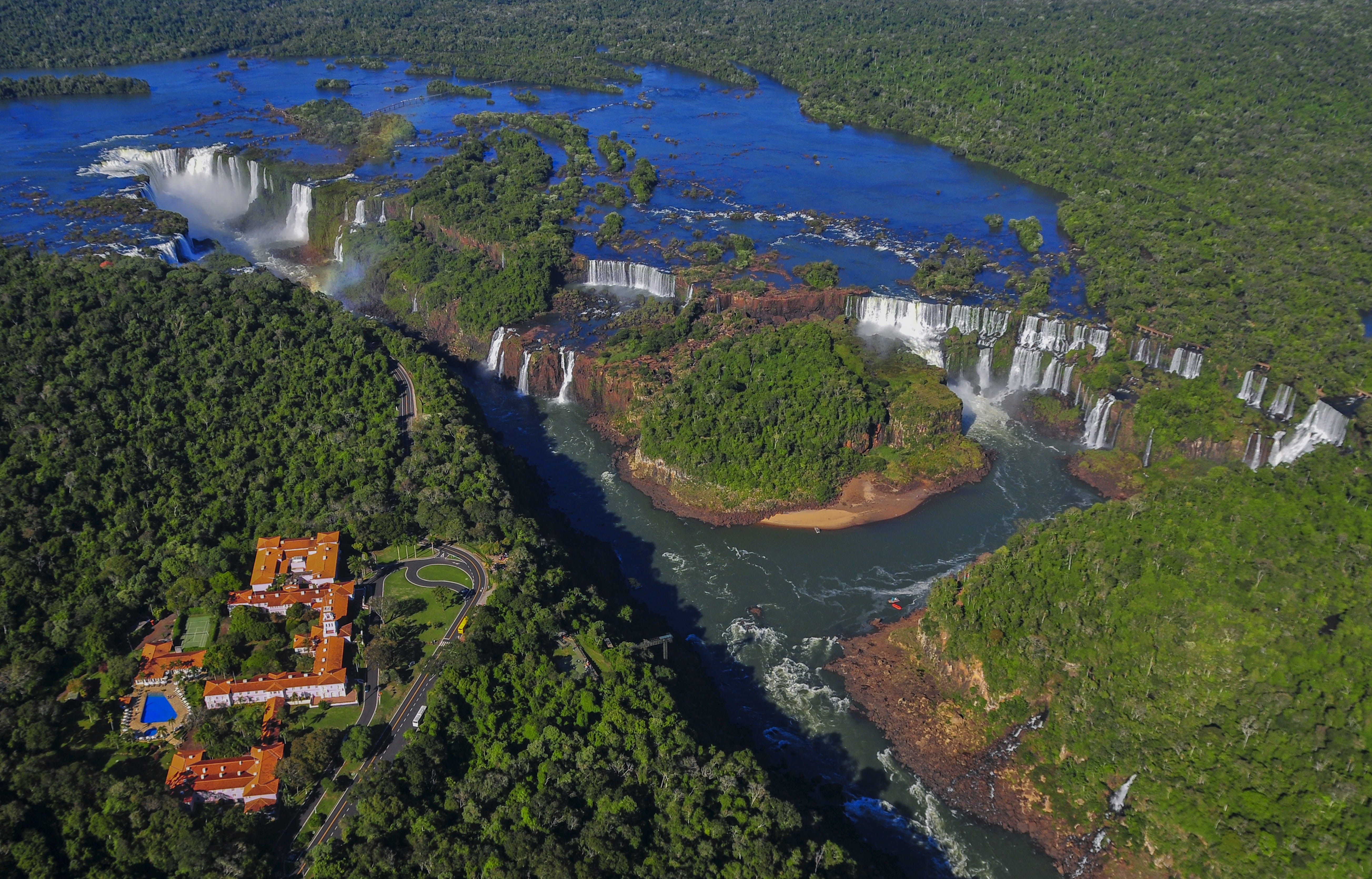 misiones, land, growth, forest, architecture, built structure, no people, water, nature, plantation, iguazufalls, high angle view, beauty in nature, falls, HD Wallpaper