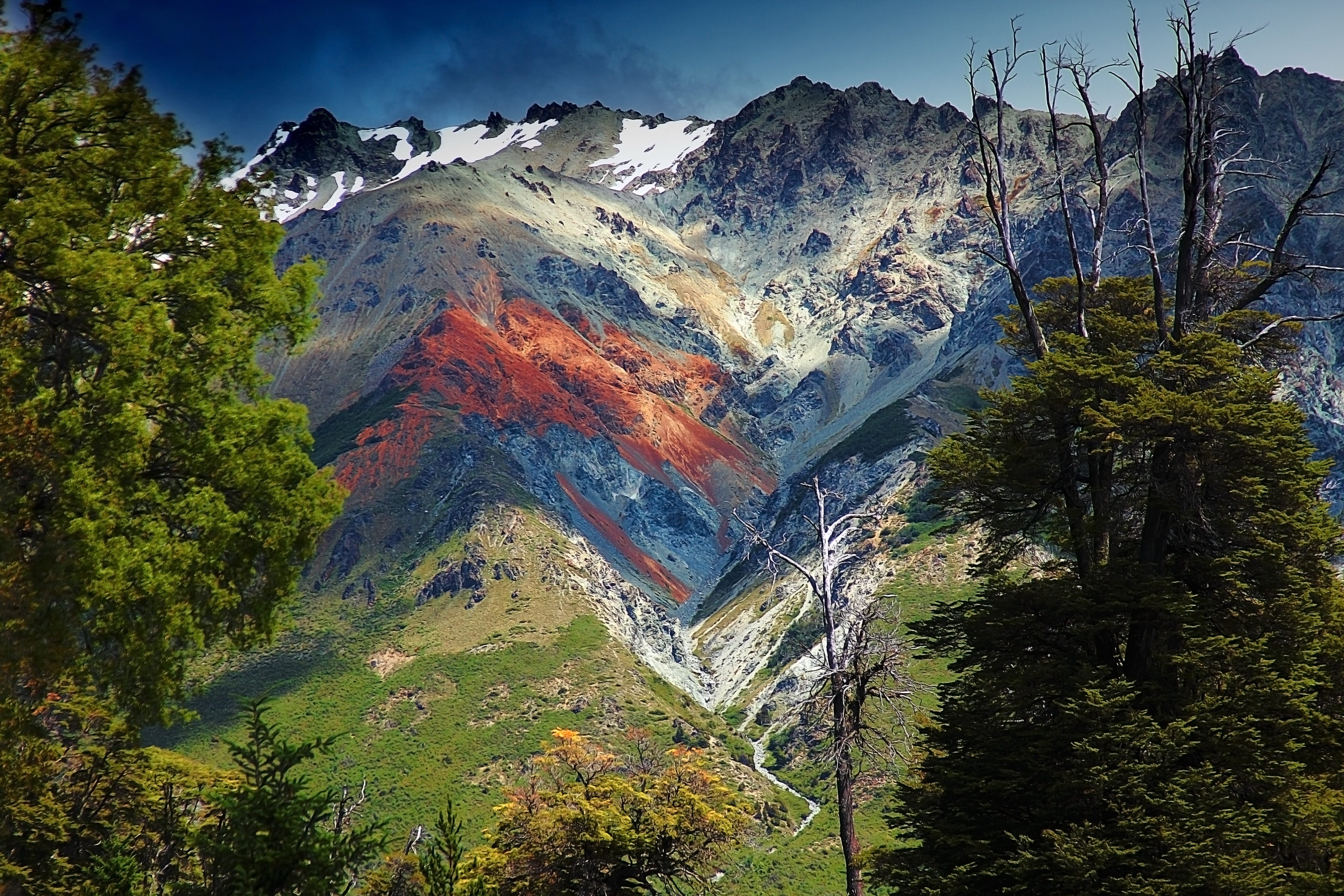 Natural, formation, environment, mountain, no people, tree, pine woodland, Patagonia, andes, southern argentina, travel destinations, tranquility, outdoors, HD Wallpaper