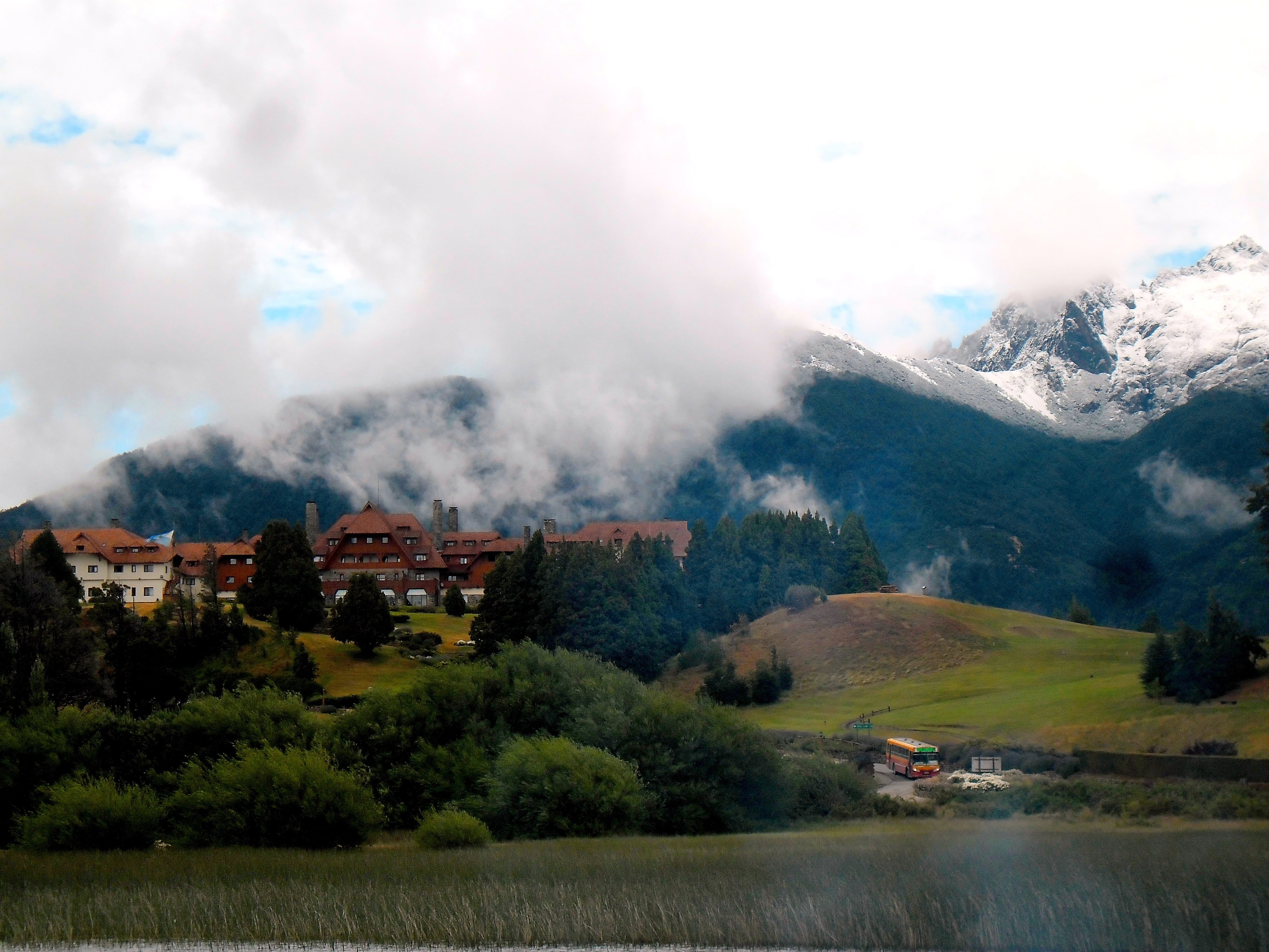 no people, landscapes, landscape, building, blue, 4K, scenics, european Alps, mountains, building exterior, day, beauty in nature, outdoors, cloud - sky, HD Wallpaper