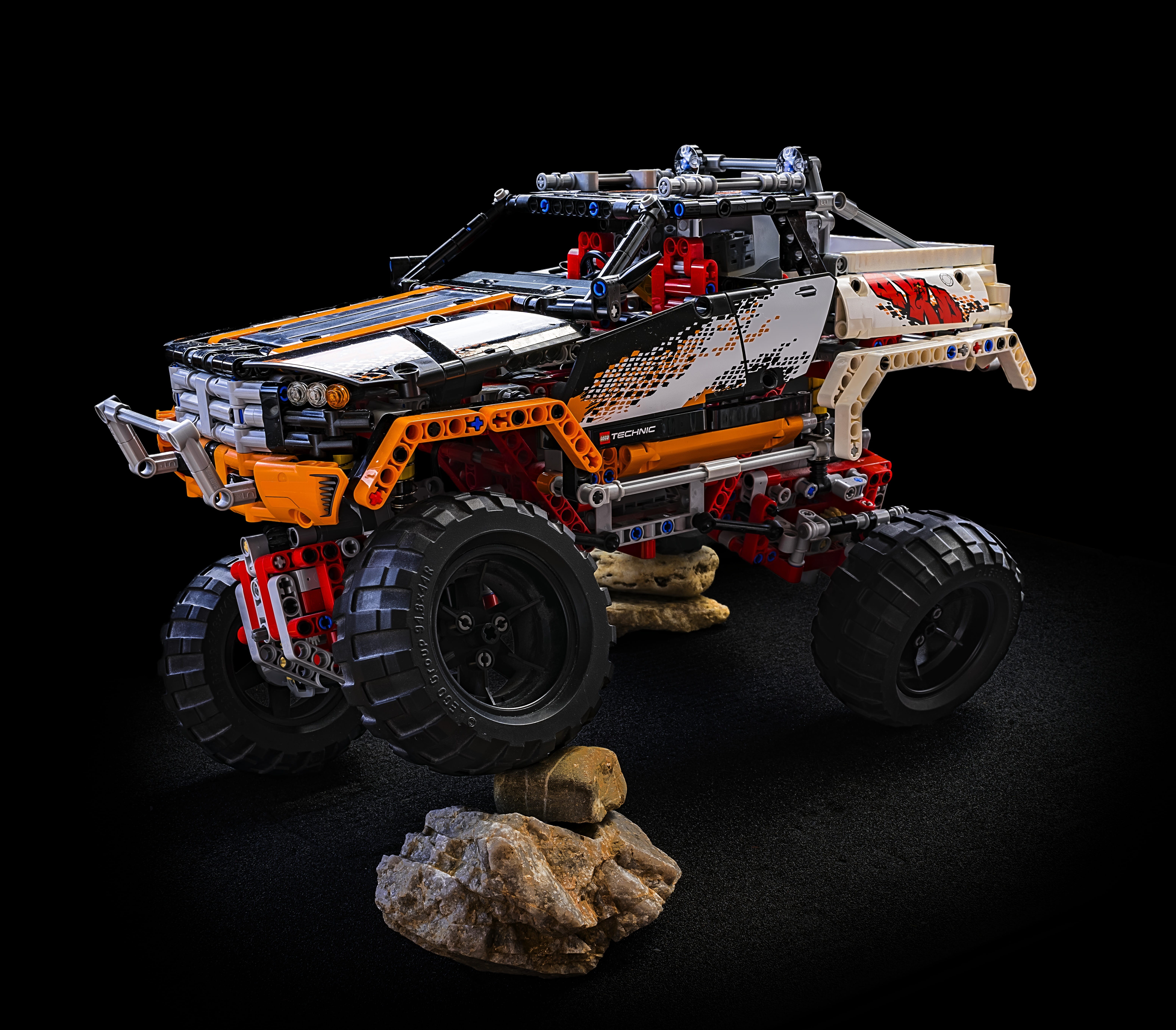 load area, truck, terrain, mode of transportation, black background, land vehicle, studio shot, transportation, outdoor, model, monster truck, no people, HD Wallpaper