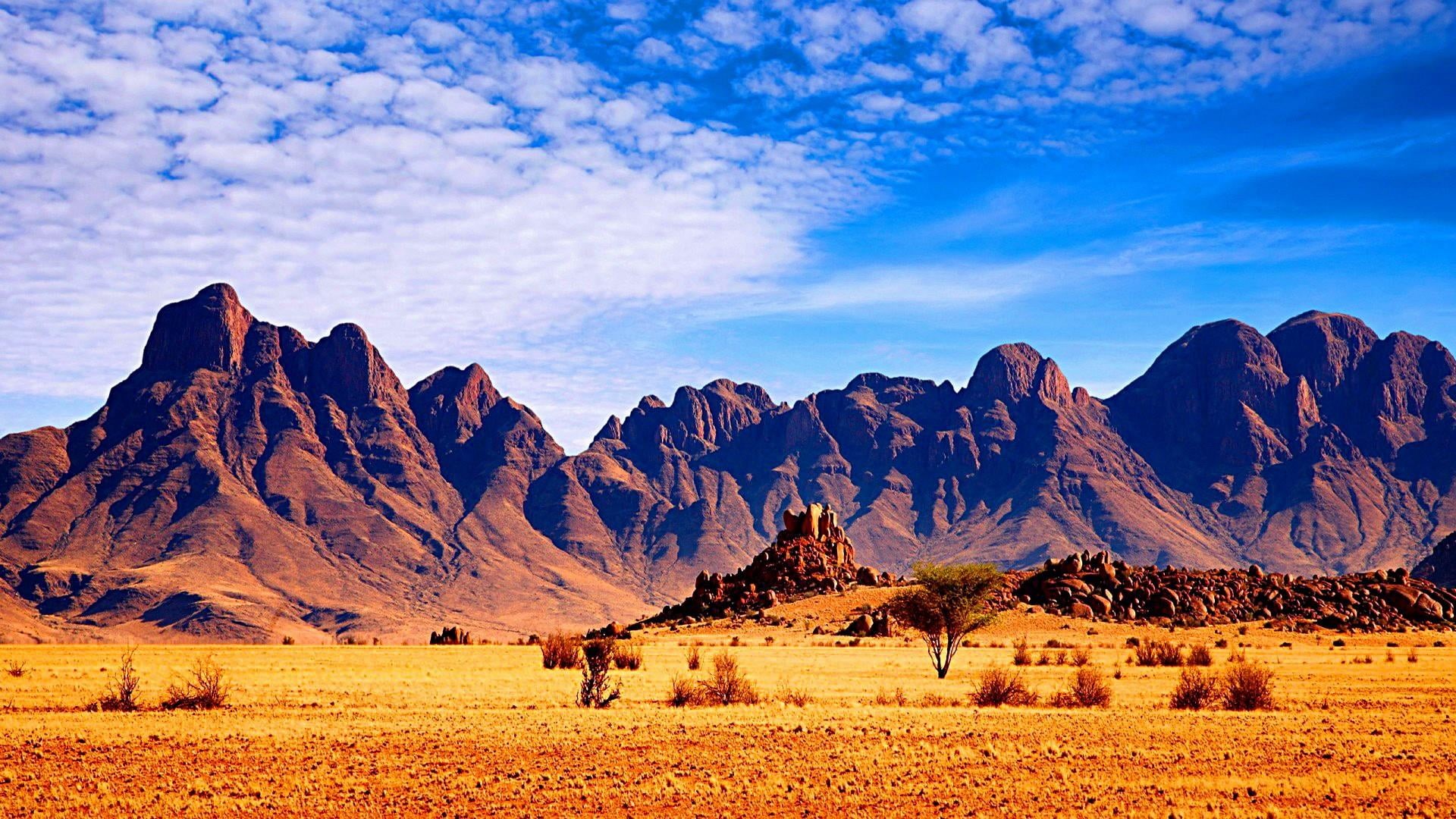 environment, mountain range, outdoors, rock formation, travel destinations, solid, cloud - sky, land, formation, travel, non-urban scene, savanna, no people, HD Wallpaper