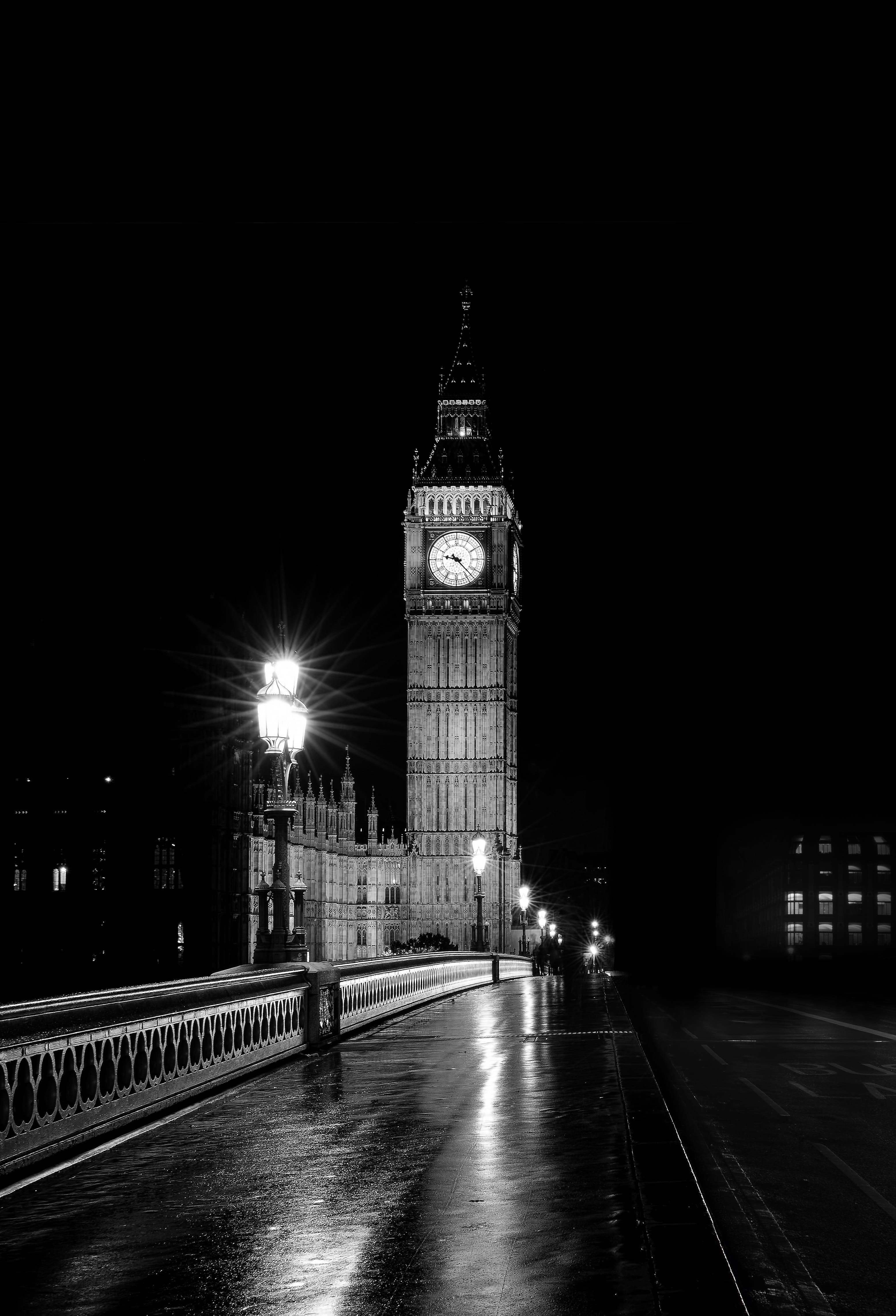 tall - high, dusk, built structure, lights, transportation system, dark, travel, clock, tower, building exterior, england, 4K, outdoors, illuminated, cityscape, Phone HD Wallpaper