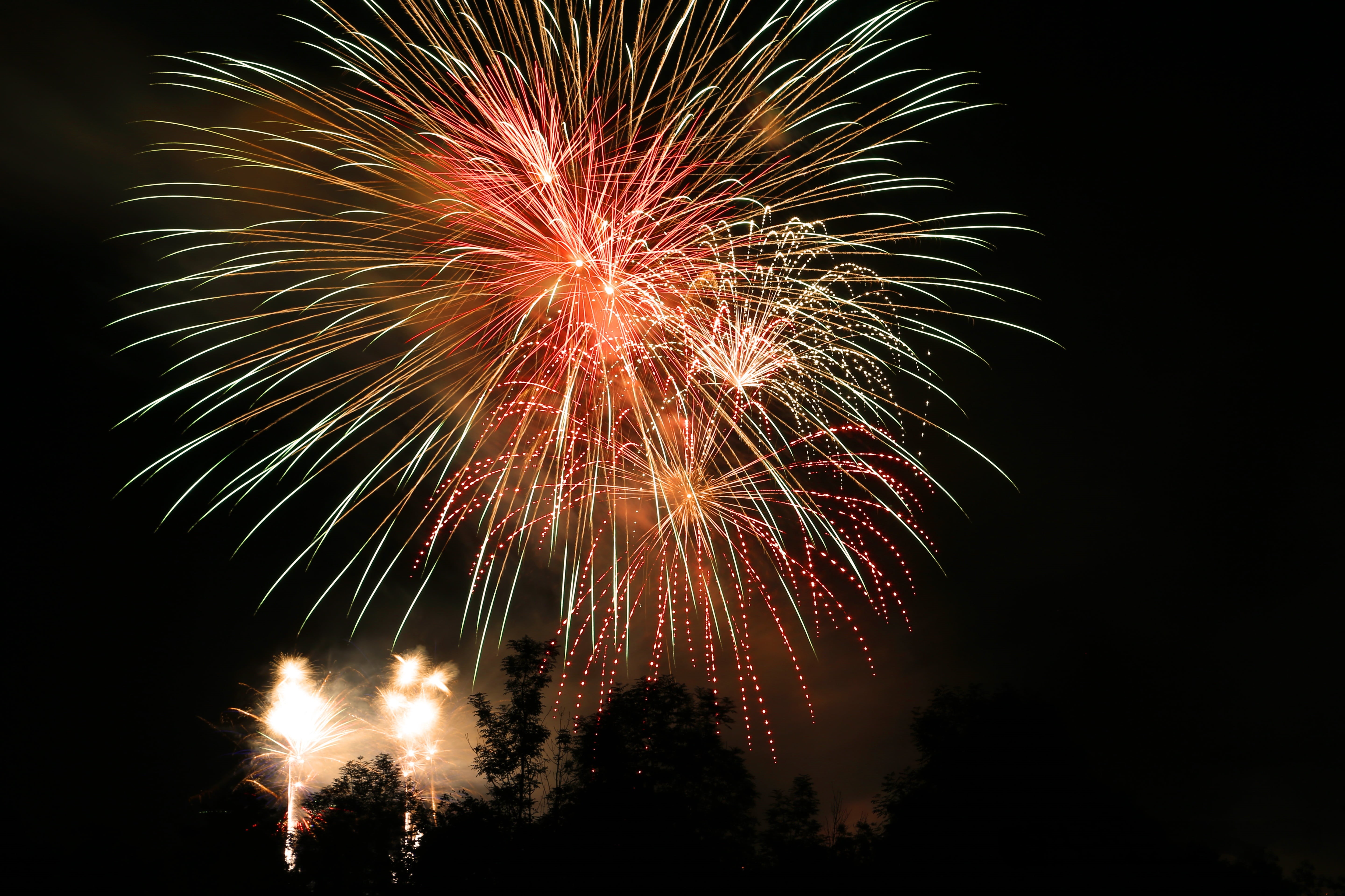 blurred motion, outdoors, illuminated, lights game, motion, hell, light, low angle view, sylvester, firework, arts culture and entertainment, explode, firework display, HD Wallpaper
