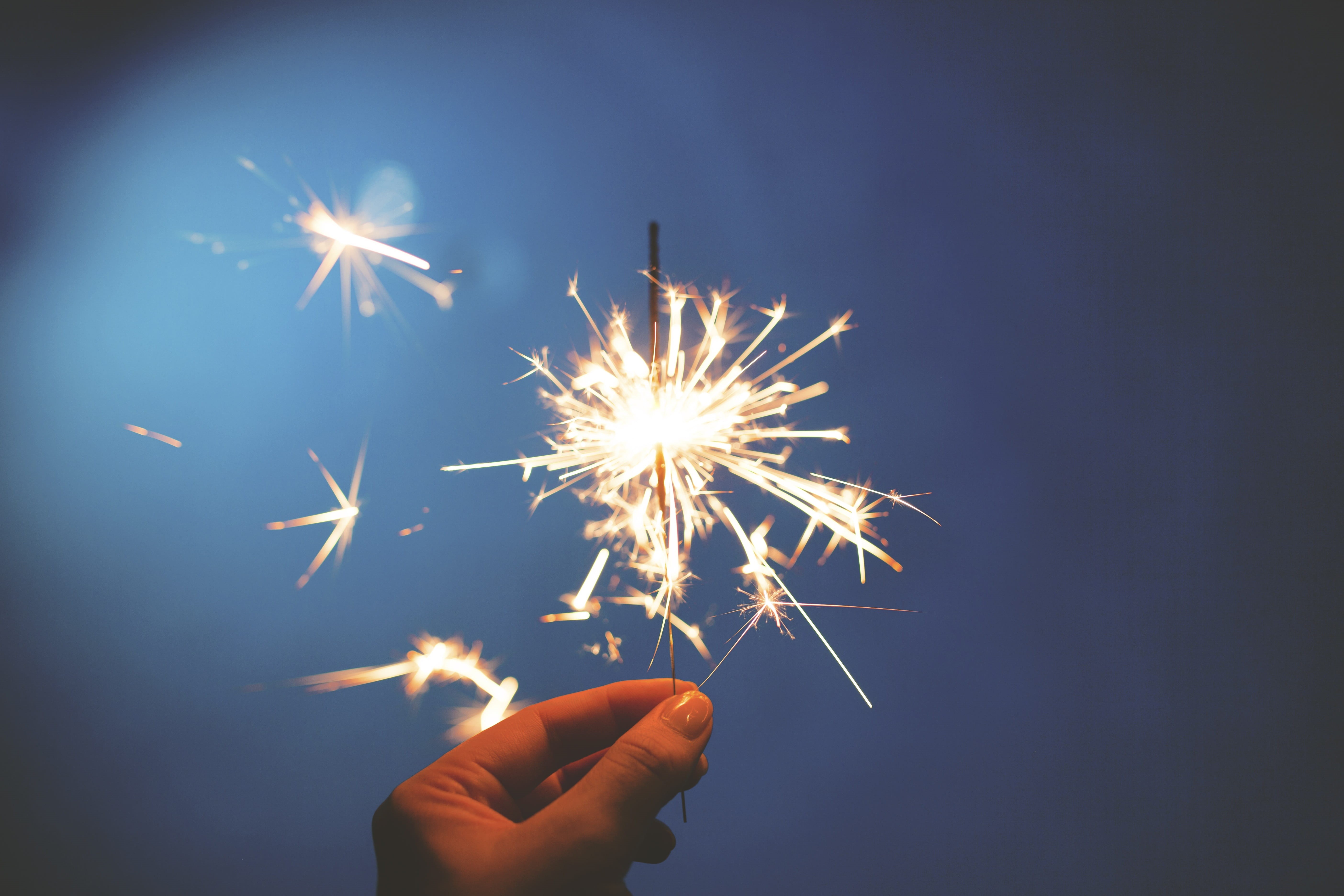 design, night, flame, bright, gold, celebration, light, number, letter, new years, one person, illuminated, 5K, fire, sparks, american, human, spark, calendar, HD Wallpaper