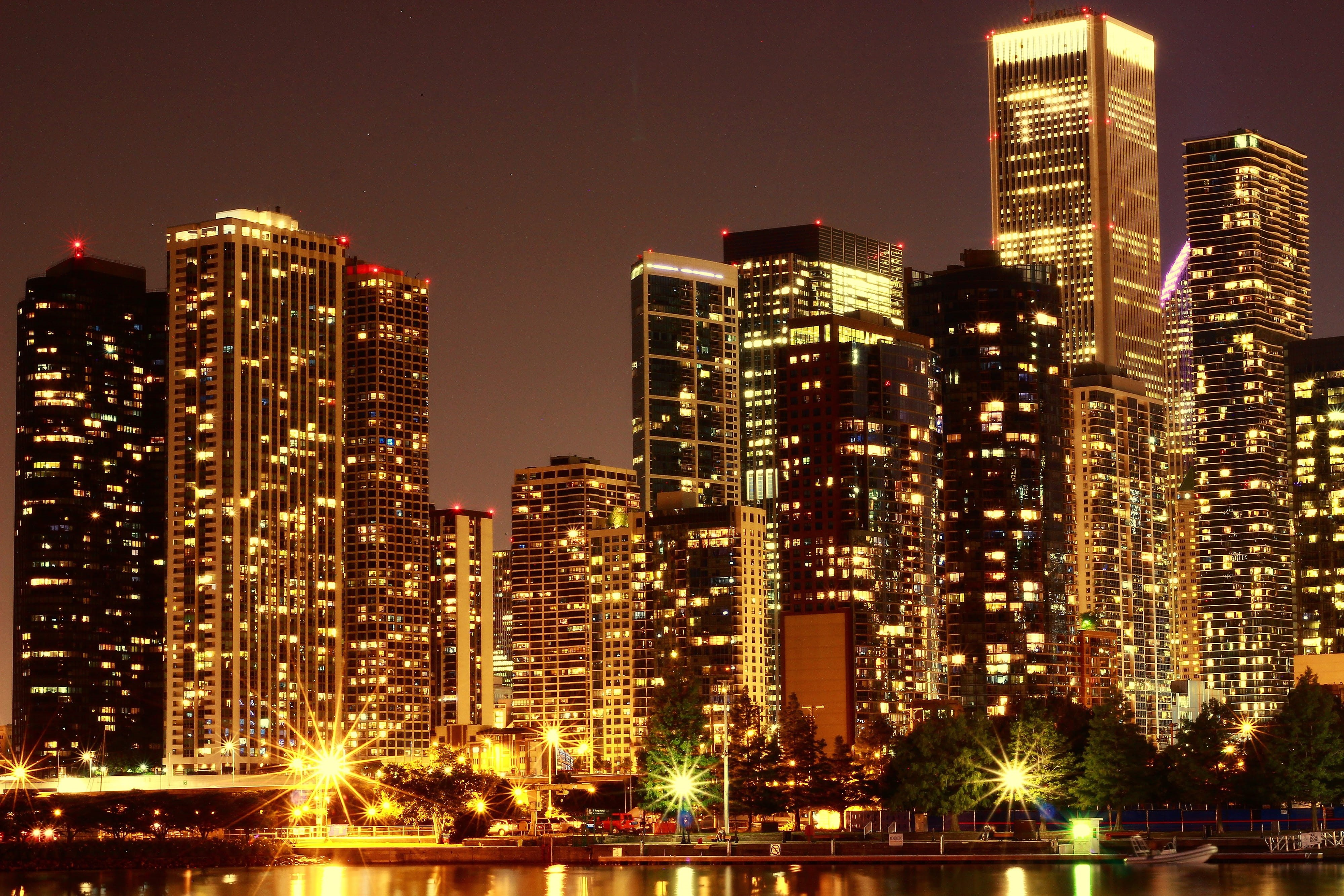 apartment, cityscape, residential district, illuminated, tall - high, built structure, light, nature, building, architecture, outdoors, skyscraper, downtown district, HD Wallpaper