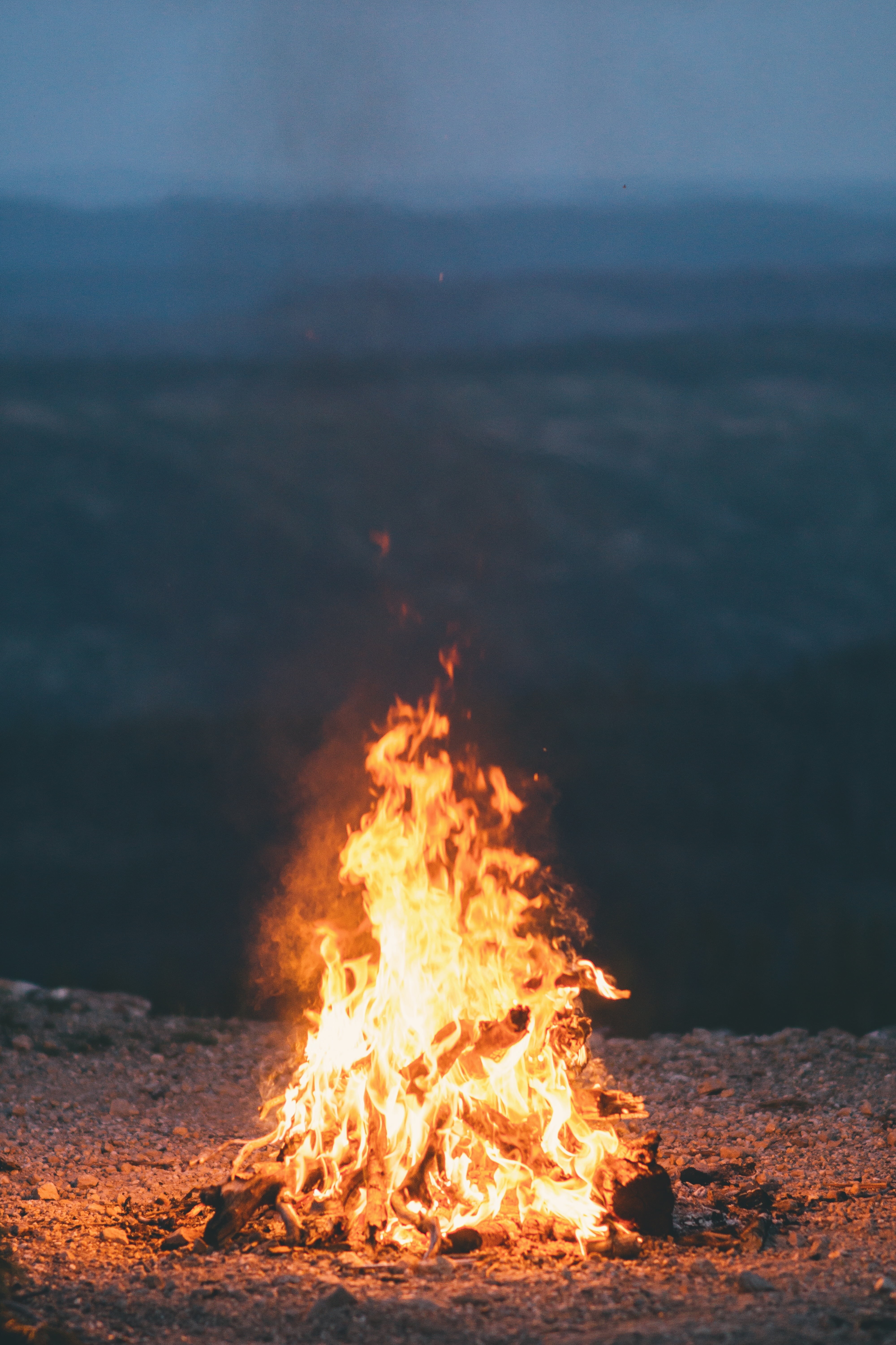 dark, fire, bonfire, light, bond, burn, daytime, land, night, camping, outdoors, sea, fire - natural phenomenon, beach, flame, orange color, motion, scenics - nature, Phone HD Wallpaper