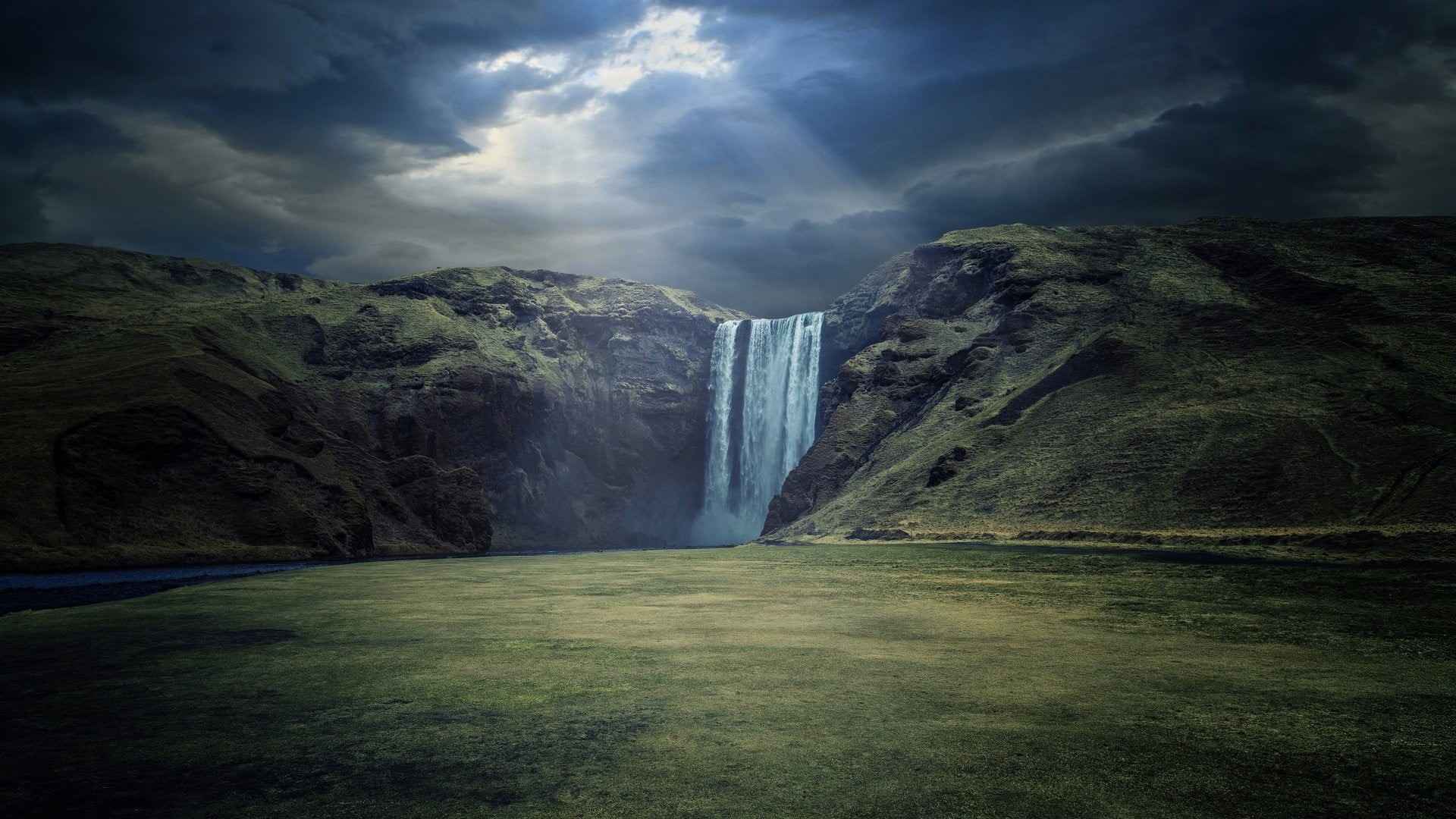 no people, 1080P, clouds, travel destinations, mountain, nature, scenics - nature, sky, fog, power in nature, land, sunbeams, motion, water, environment, HD Wallpaper