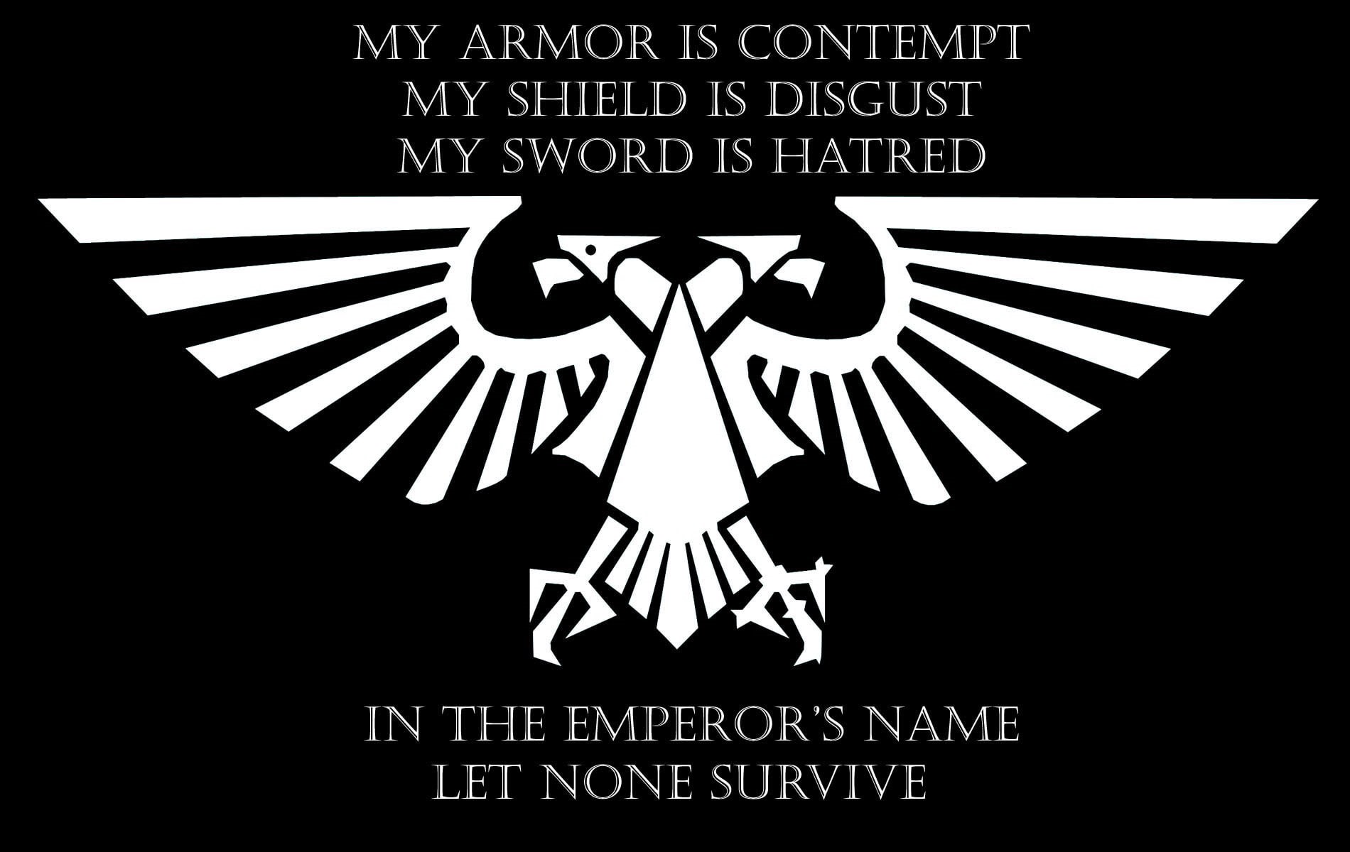quote, Warhammer, Warhammer 40, 720P, Imperium of Man, 000, Imperial Aquila, monochrome, HD Wallpaper