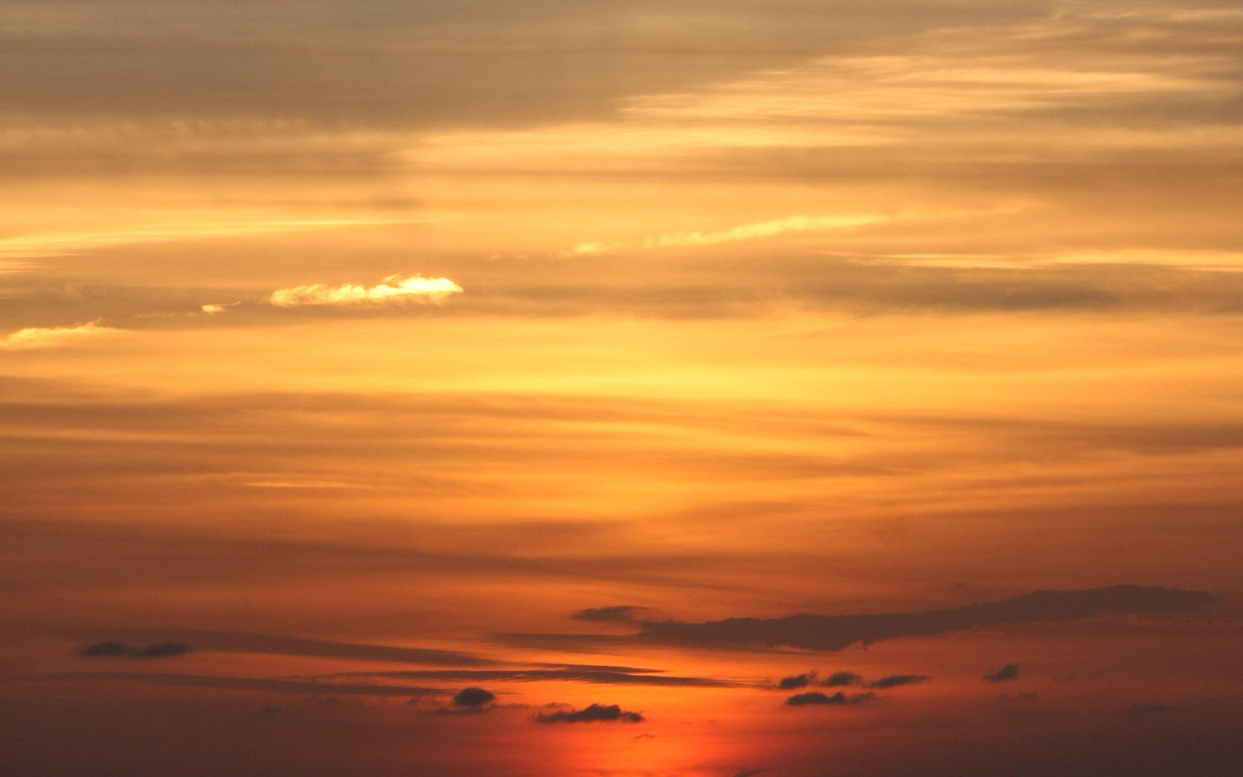 meteorology, no people, dramatic sky, tranquility, yellow, sun, 2K, nature, bright, tranquil scene, cloud - sky, idyllic, awe, cloudscape, sunlight, clouds, HD Wallpaper