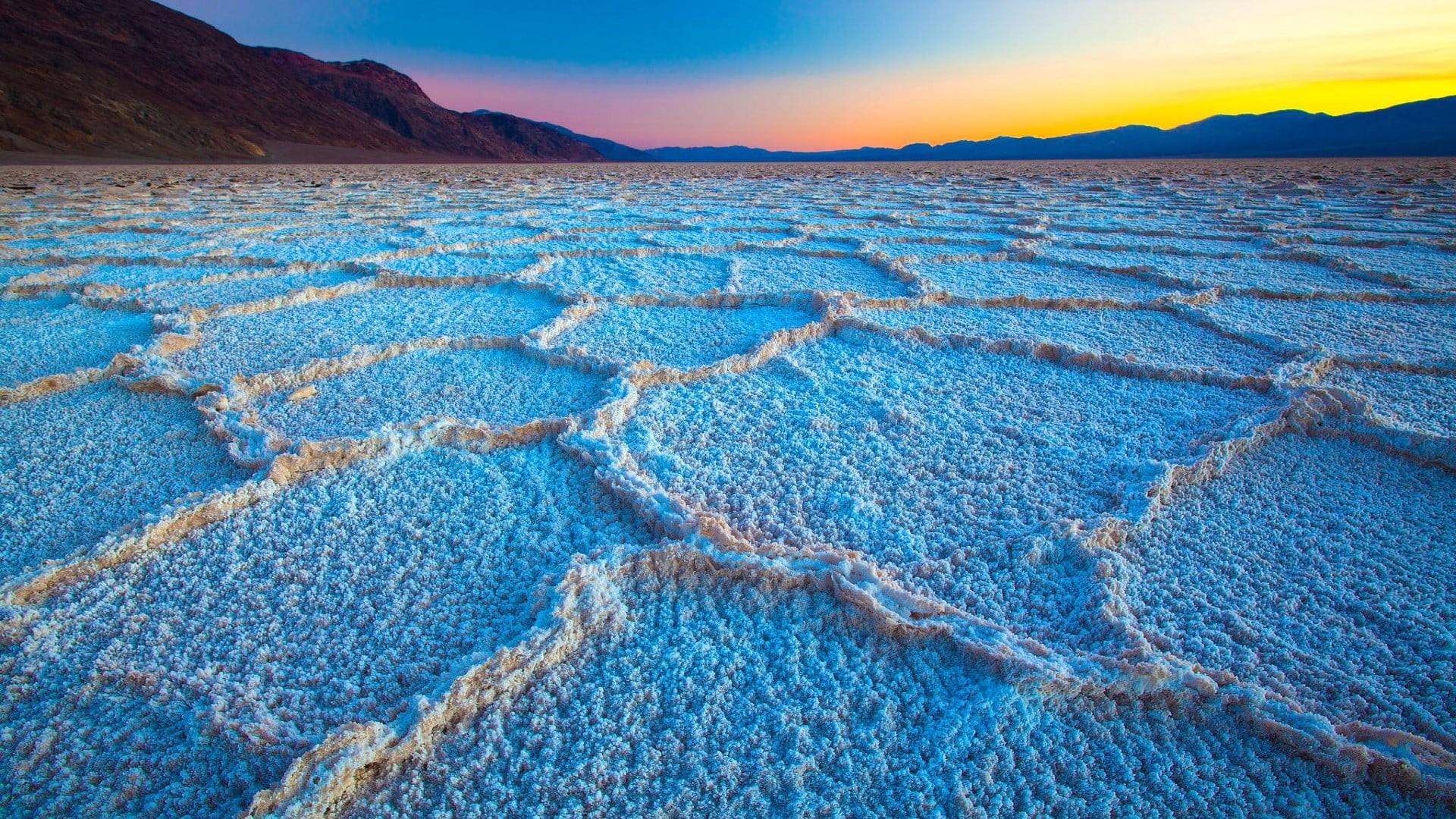 California, 1080P, USA, mountains, tranquil scene, gray, cloud - sky, environment, sunset, idyllic, landscape, blue, day, outdoors, land, mountain, Death Valley, HD Wallpaper