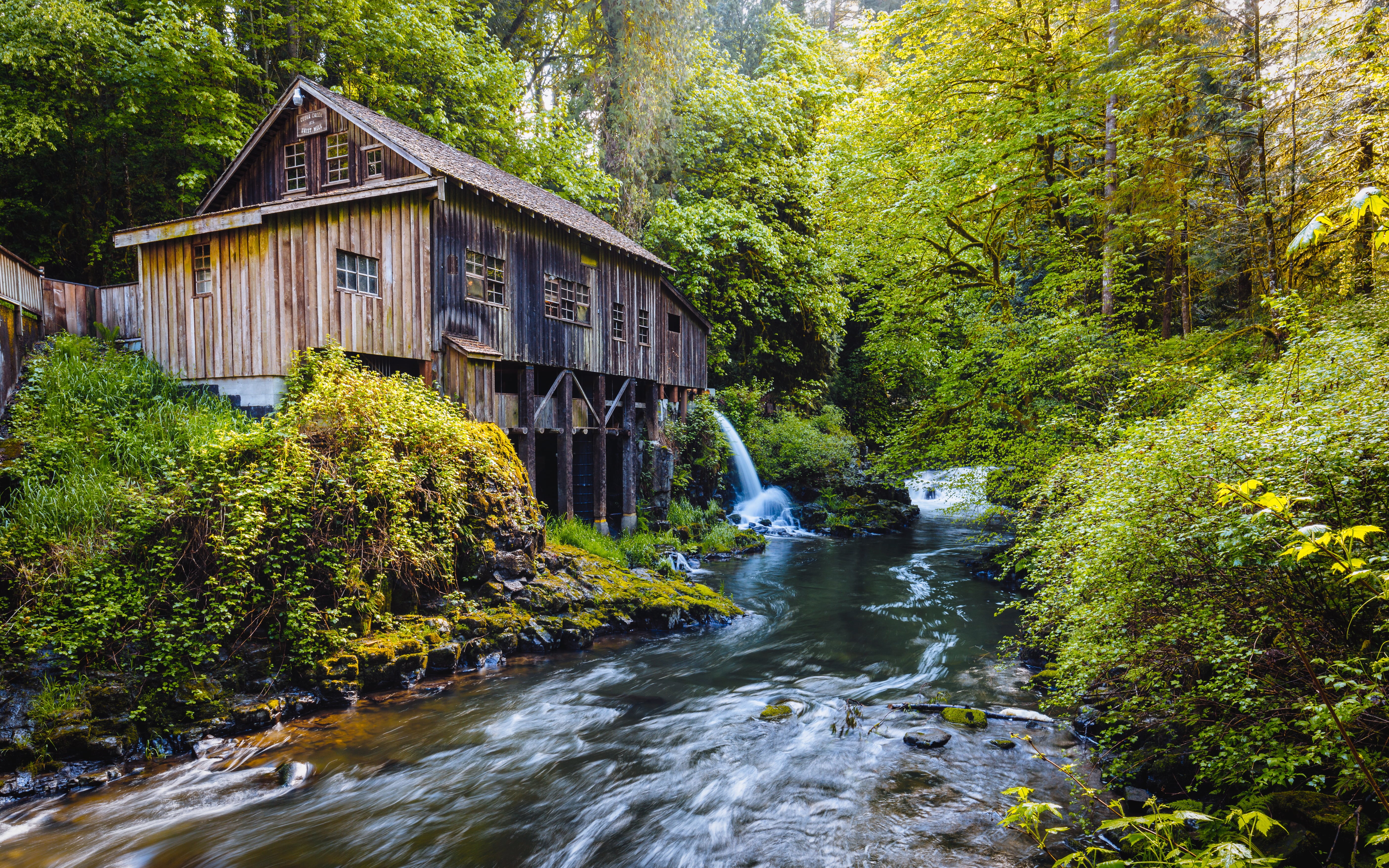 woodenhouse, river, 4L, Canon EOS 5D Mark III, Flows, creek, Canon EF, waterfall, historic, outdoors, westrock, 35mm, forest, stream, trees, History, water, HD Wallpaper