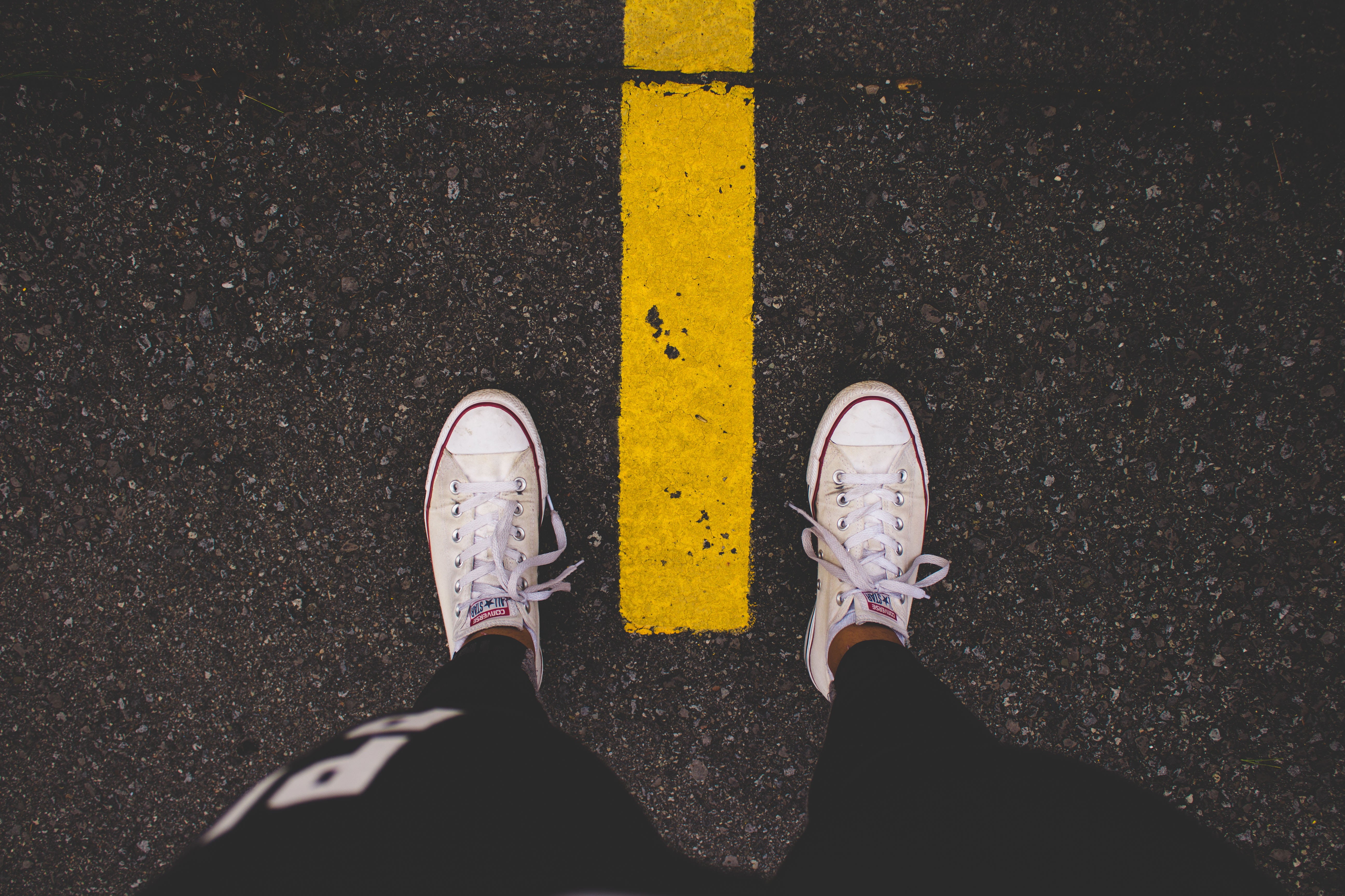 human limb, personal perspective, body part, lifestyles, human Foot, low, 5K, white, day, road marking, sneakers, shoe, directly above, symbol, marking, HD Wallpaper