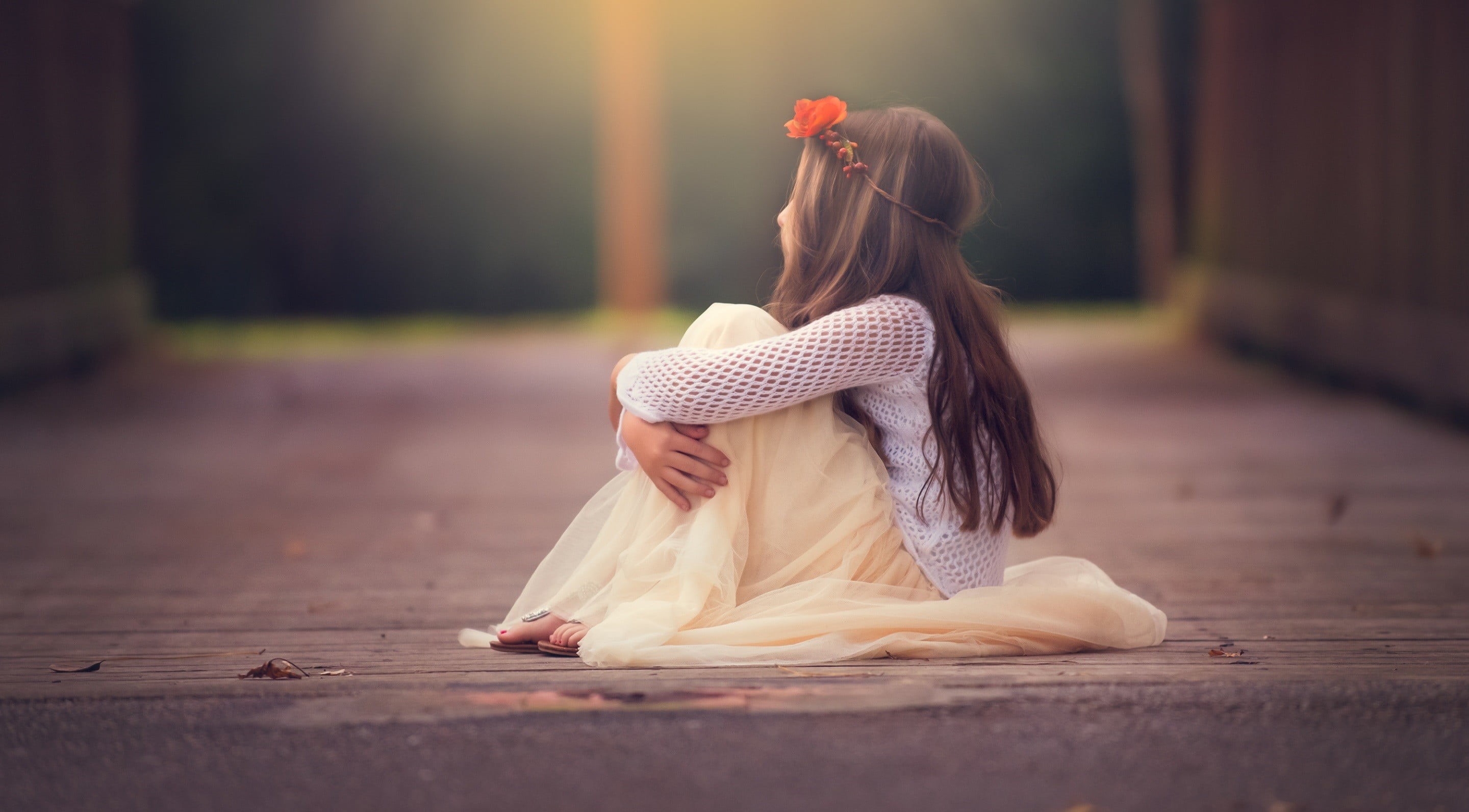 daughter, casual clothing, full length, positive emotion, day, females, lifestyles, real people, child, sitting, hair, footpath, adult, emotion, little girl, HD Wallpaper