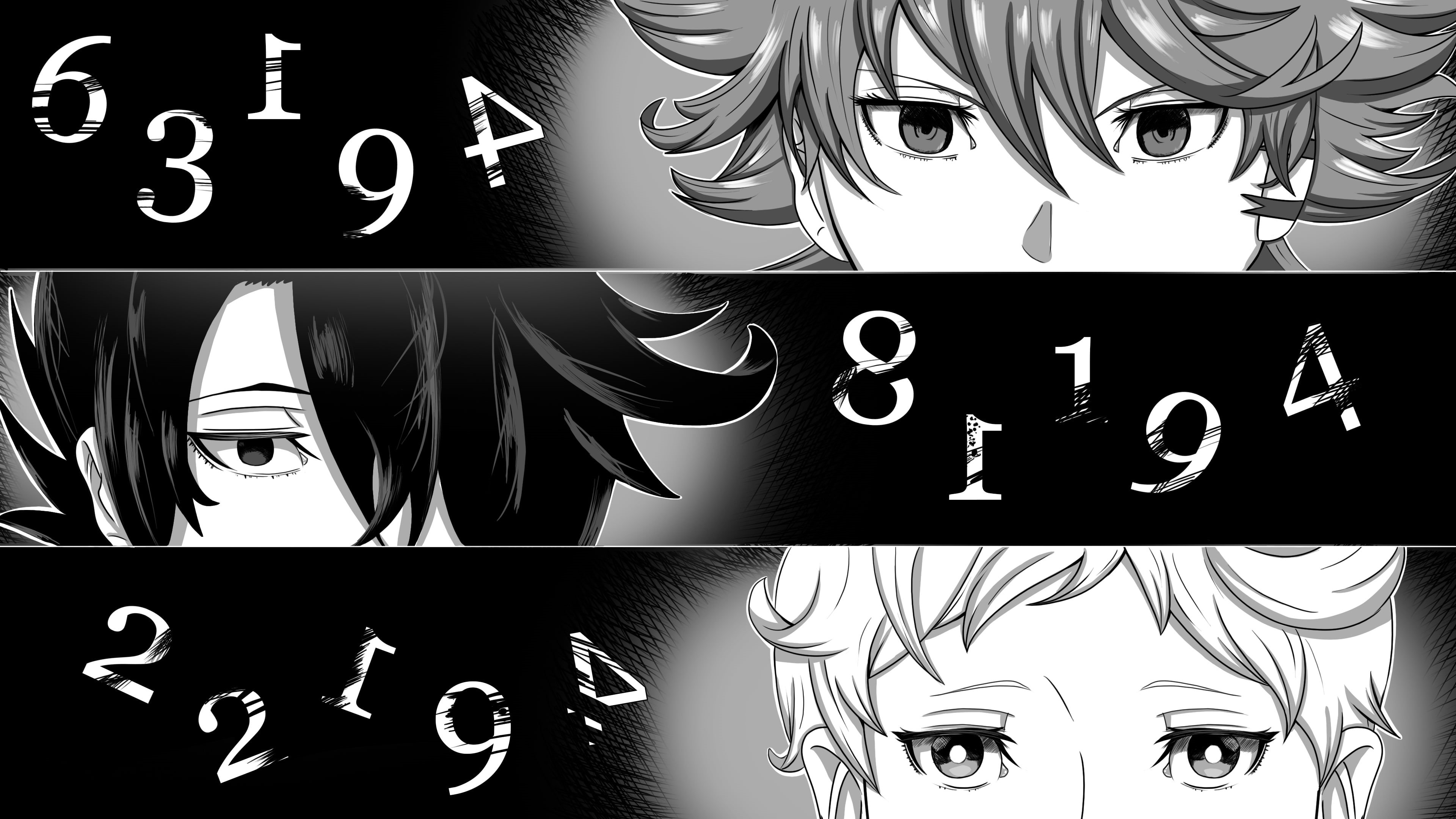 Anime, Ray (The Promised Neverland), The Promised Neverland, Emma (The Promised Neverland), 4K, Norman (The Promised Neverland), HD Wallpaper