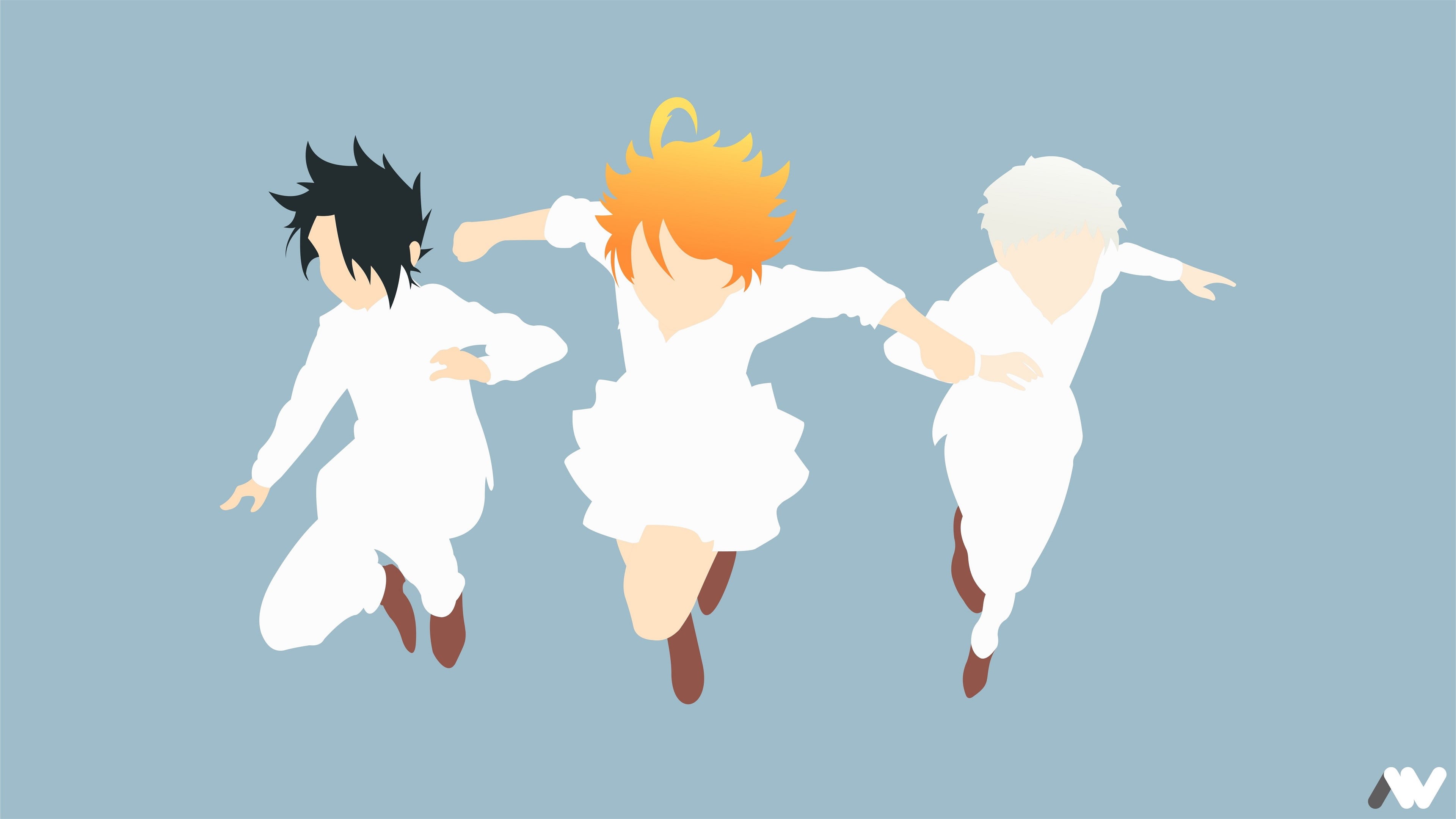 Norman (The Promised Neverland), The Promised Neverland, Anime, Emma (The Promised Neverland), 4K, Ray (The Promised Neverland), HD Wallpaper