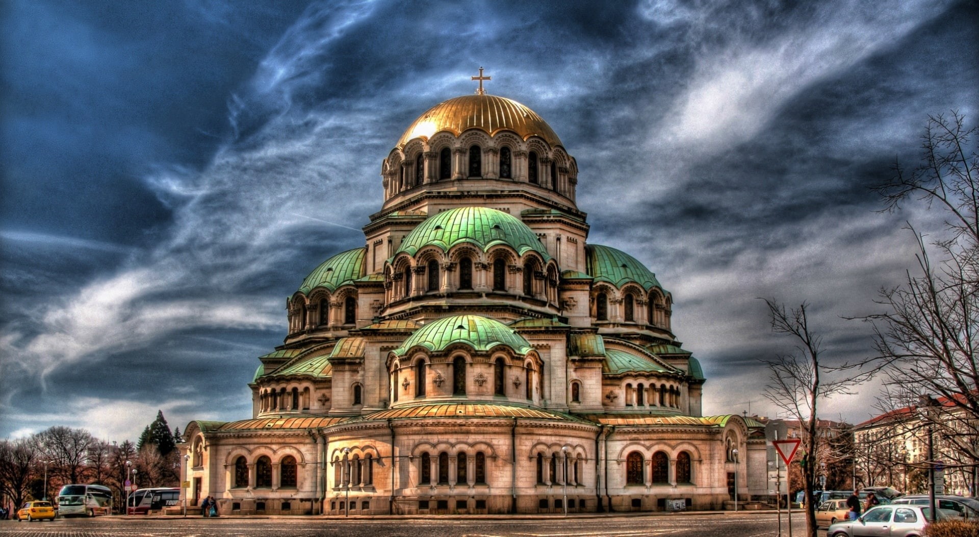 hd, belief, built structure, concrete, other, travel, world, cathedral, dome, religion, tourism, 1080P, architecture, facade, green, sofia, government, HD Wallpaper