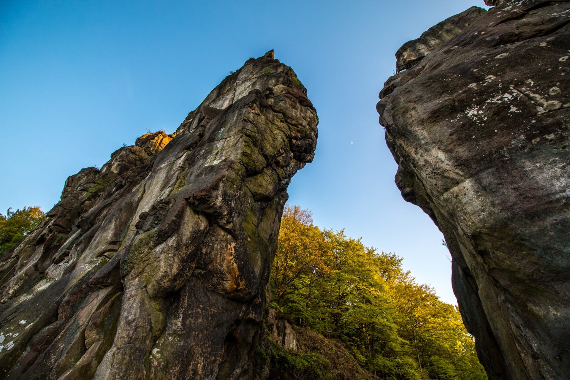places of interest, sky, no people, outdoors, 1080P, externsteine, nature, rock, tranquility, plant, pagan, teutoburg forest, popular, eroded, germany, HD Wallpaper