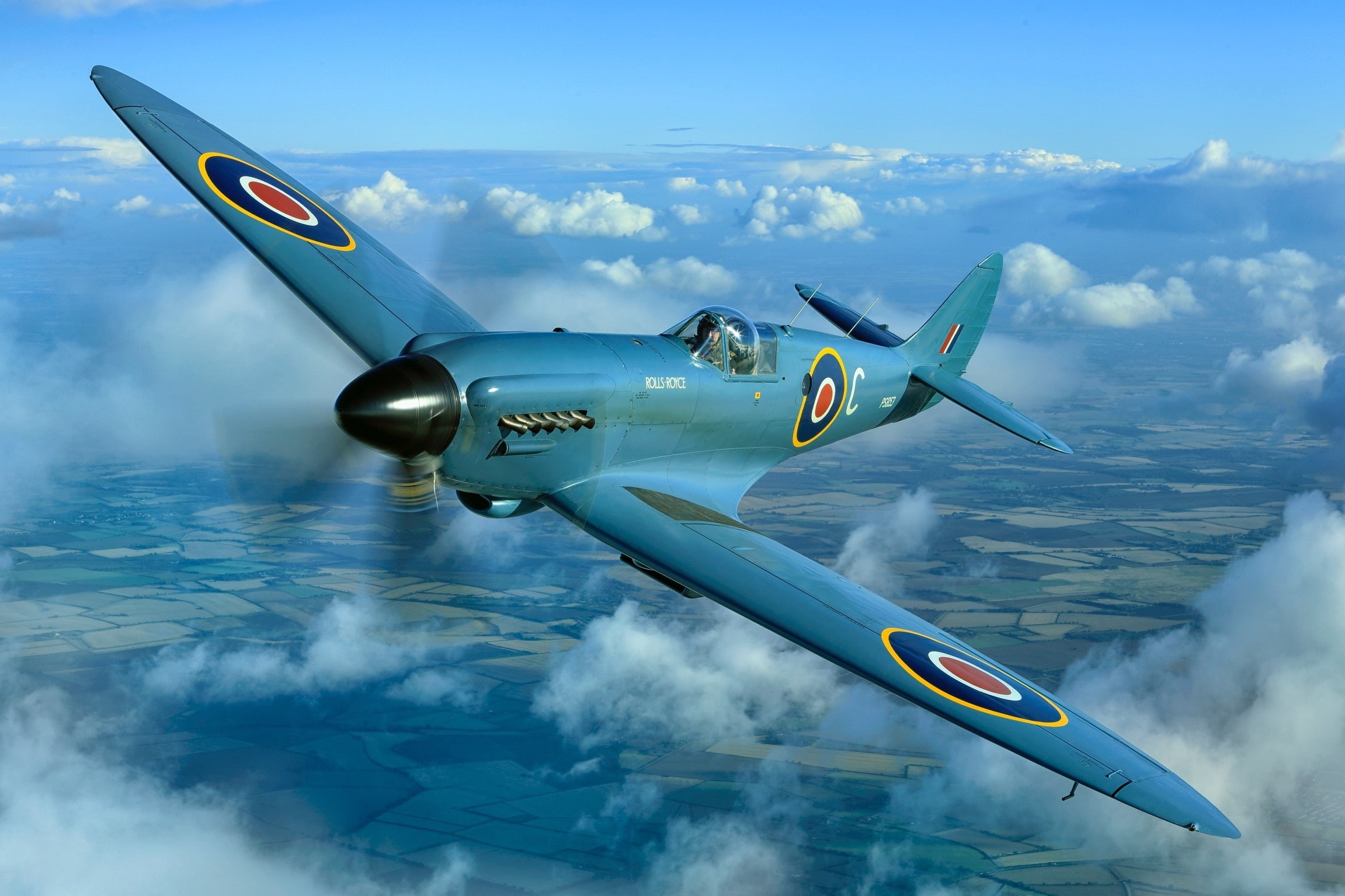1080P, British, times, fighter, Supermarine Spitfire, war, The second world, HD Wallpaper