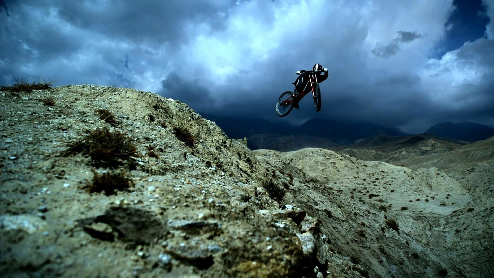 sport, outdoors, land, joy, black, leisure activity, bike, mid-air, jumping, motion, sky, adventure, activity, mountain, one person, bicycle, nature, Where the Trail Ends, HD Wallpaper