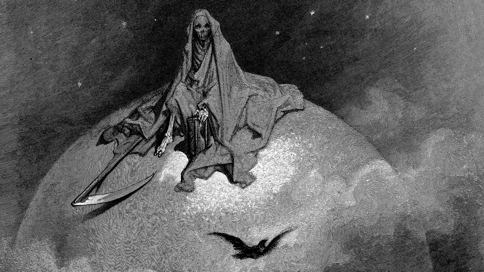 lithograph, illustration, Gustave Doré, classic art, death, 1080P, HD Wallpaper