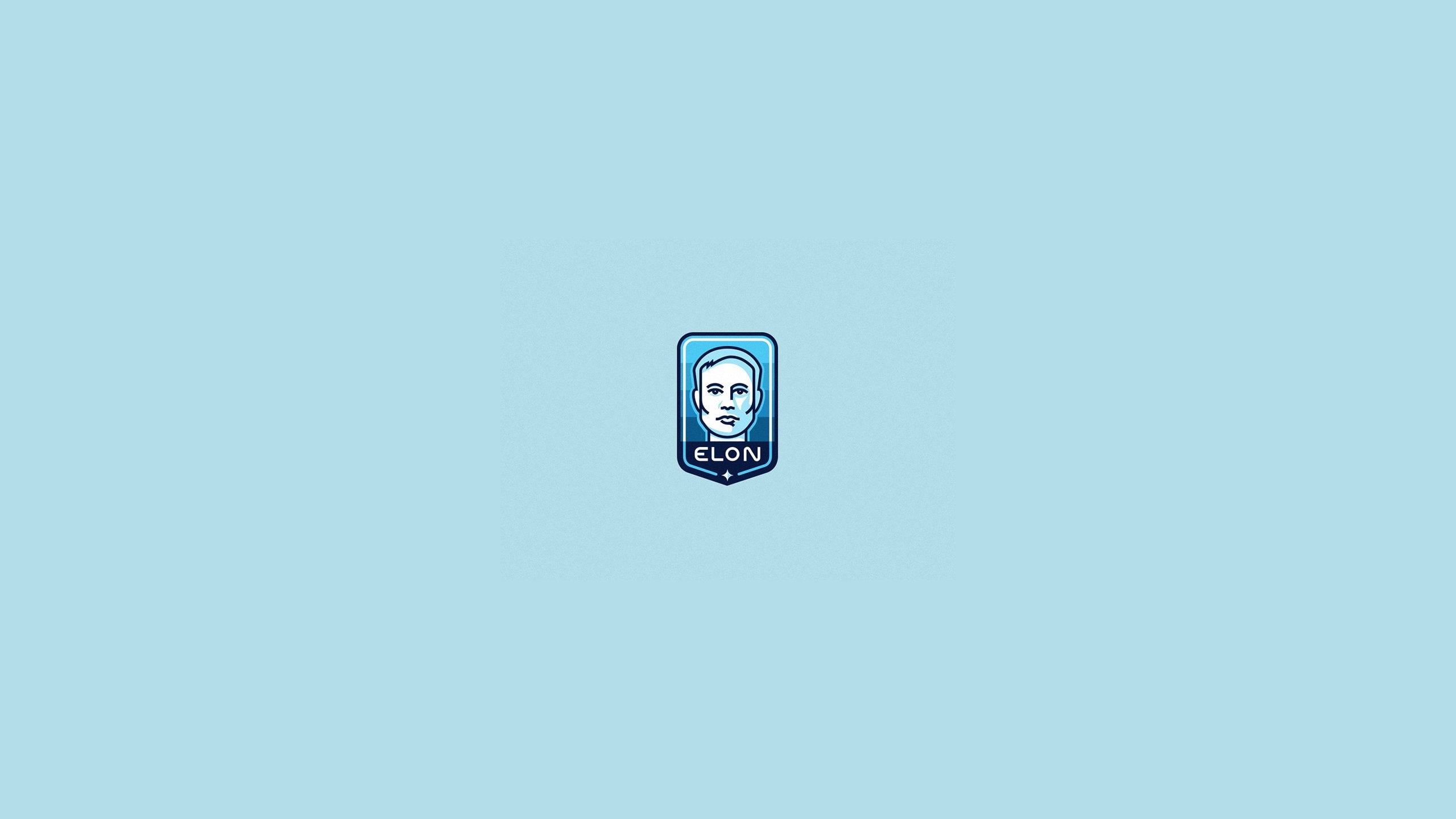 illustration, Badge, blue, 2K, Blue Background, Elon Musk, HD Wallpaper