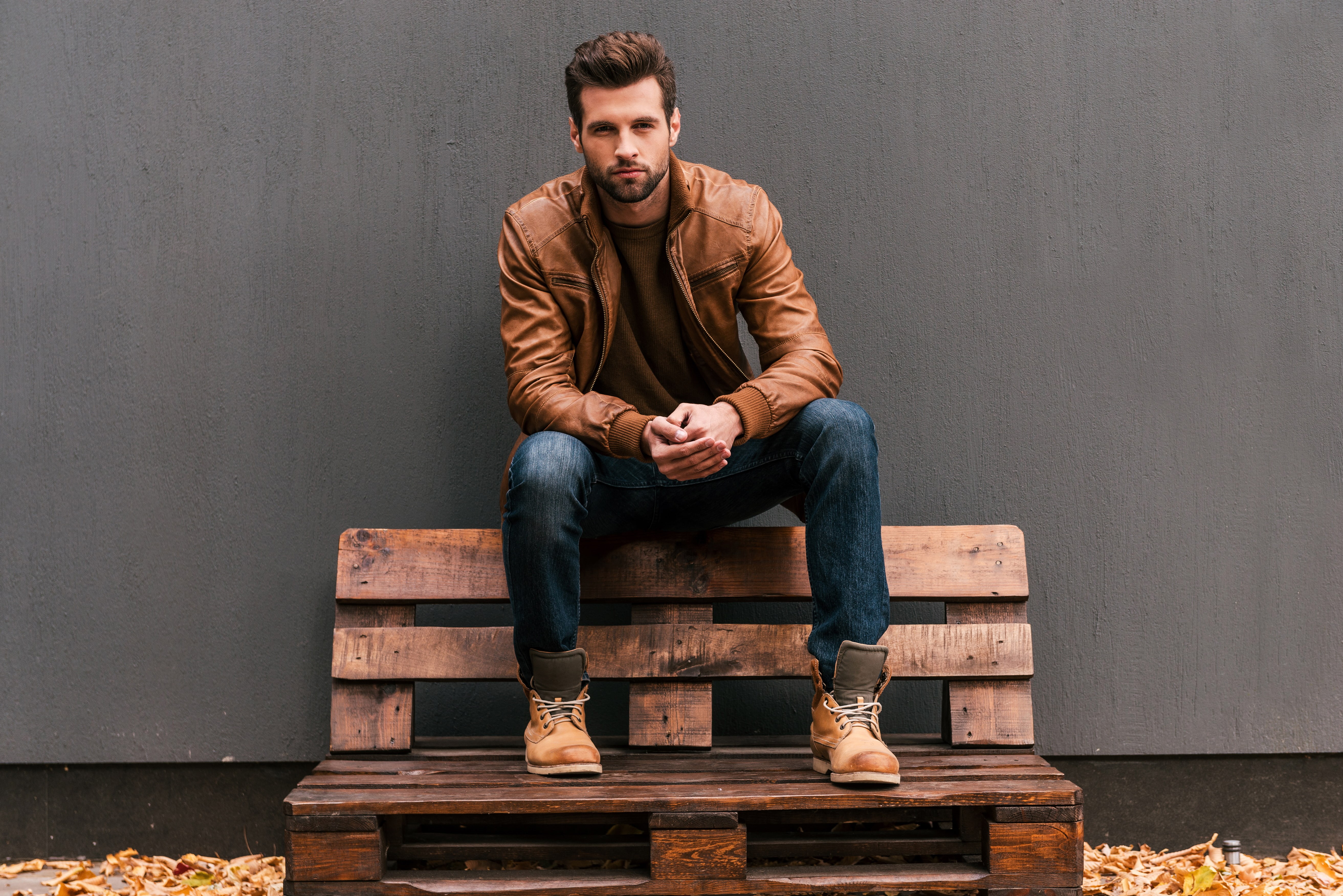 5K, Man, Leather Jacket, Model, Men, HD Wallpaper