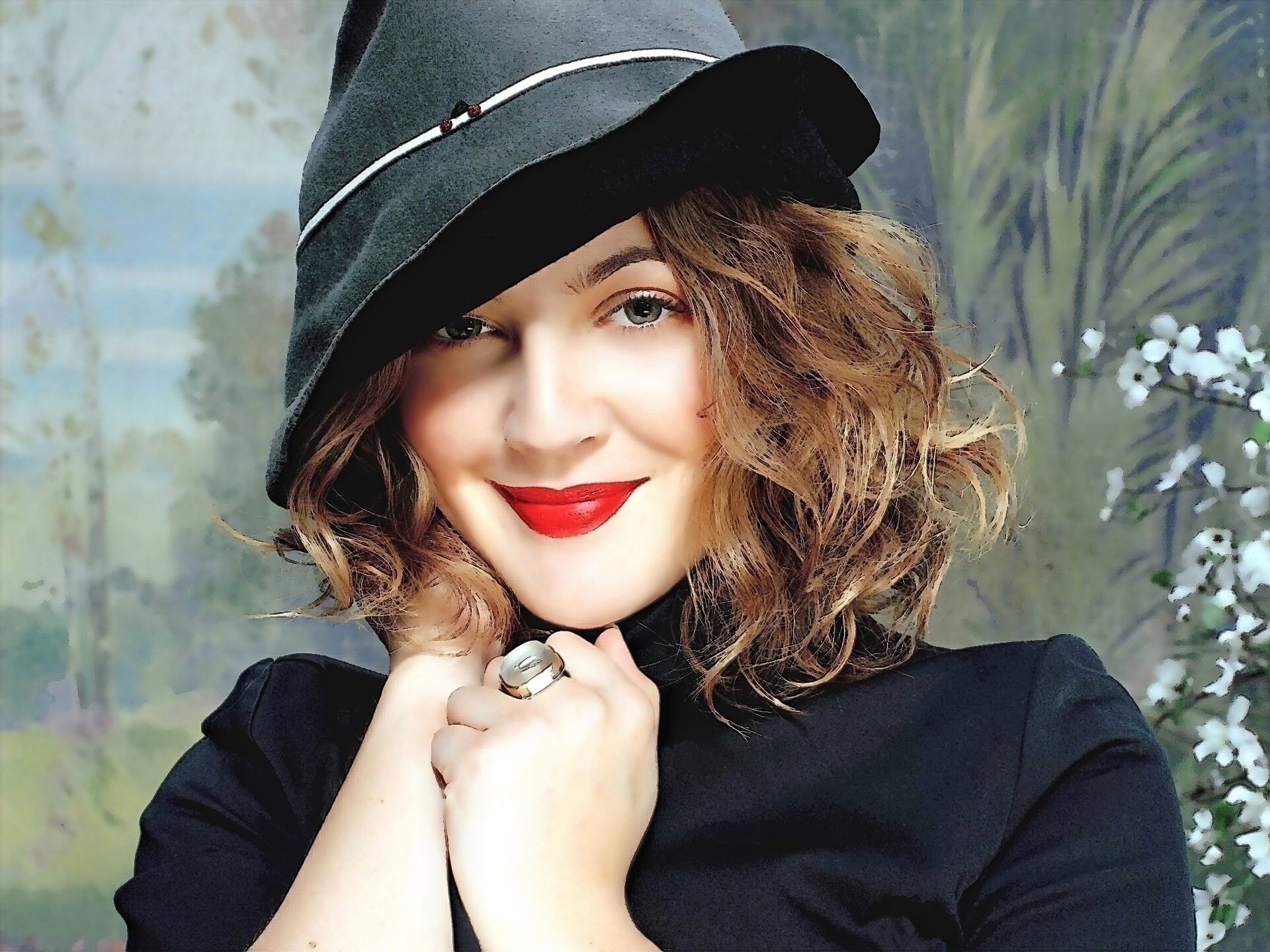 Actresses, 1080P, Abstract, Drew Barrymore, Fantasy, Artistic, HD Wallpaper
