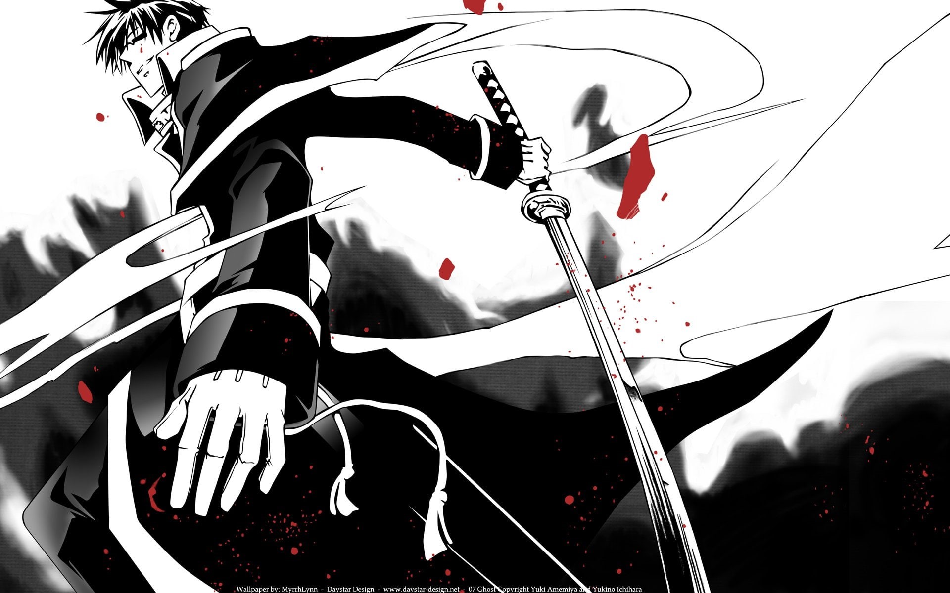 1080P, Anime, character, illustration, sword, 07-Ghost, holding, HD Wallpaper