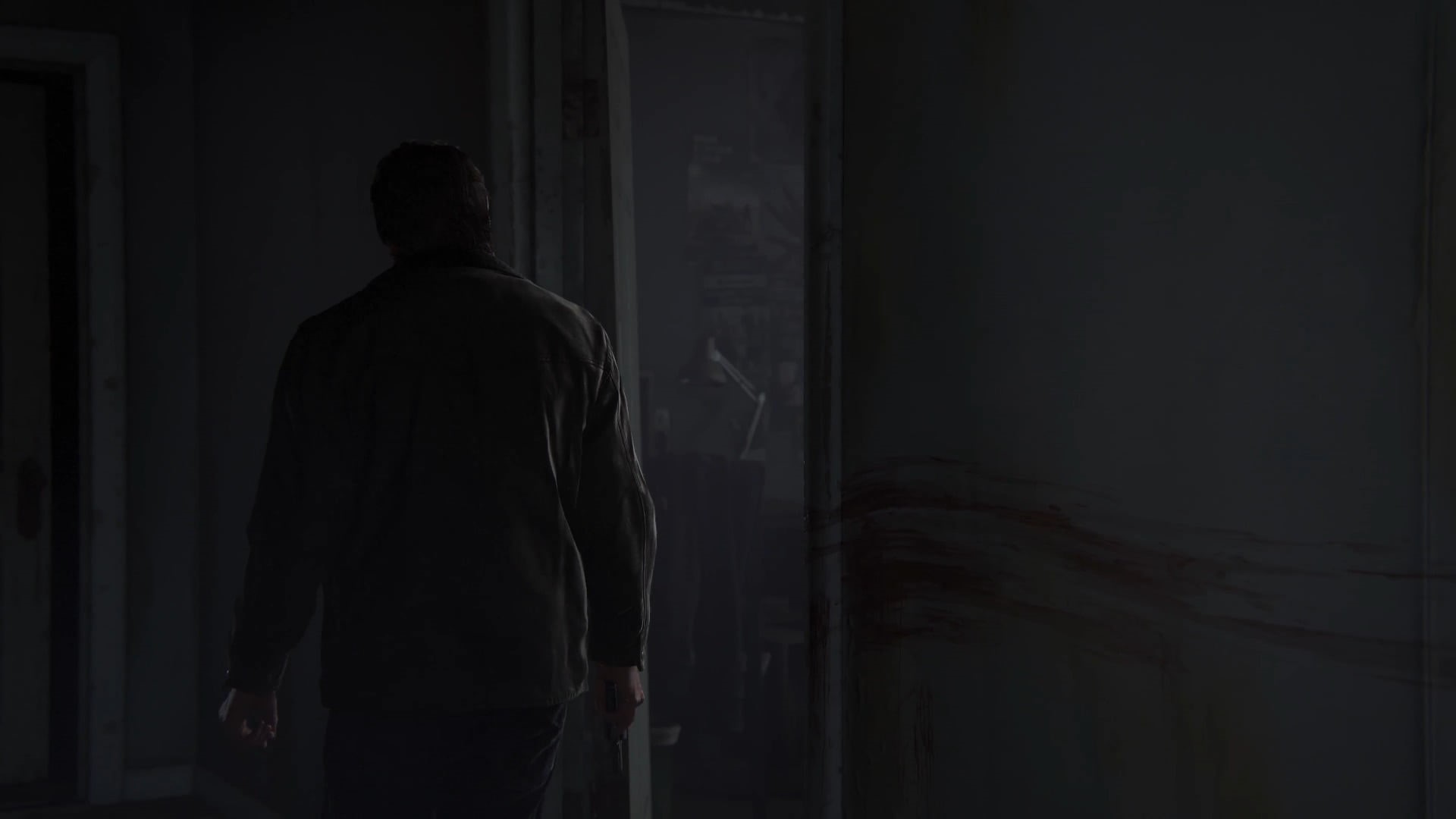 club, gray, one person, indoors, leisure activity, adult, golf, The Last of Us Part 2, standing, building, black, lifestyles, rear view, dark, real people, HD Wallpaper