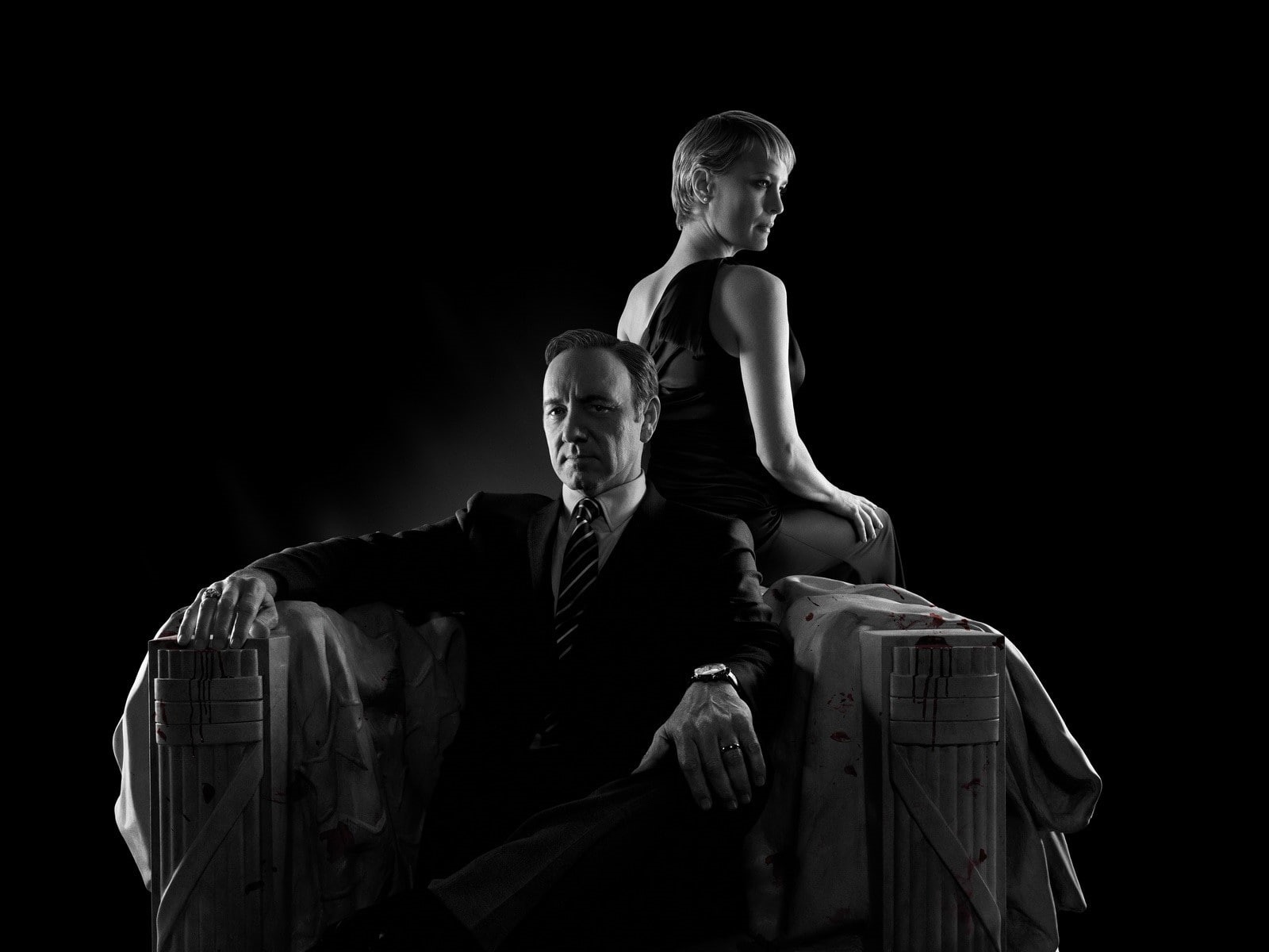 women, Kevin spacey, men, three quarter length, indoors, 720P, wife, emotion, Sakina jaffrey, sitting, Tv series, Robin wright, studio shot, people, mid adult, HD Wallpaper