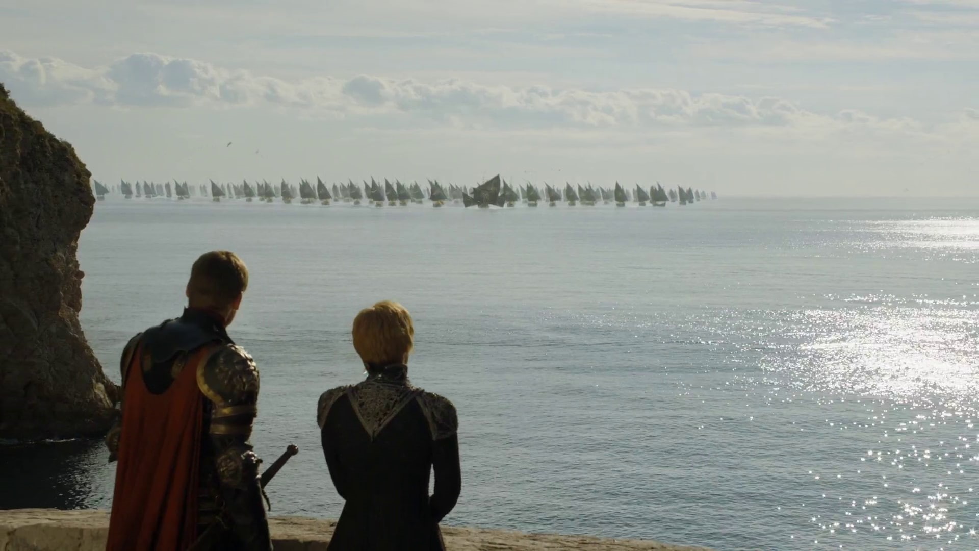 Jaime Lannister, Cersei Lannister, sky, women, sea, two people, rear view, scenics - nature, 1080P, lifestyles, couple - relationship, nature, people, HD Wallpaper