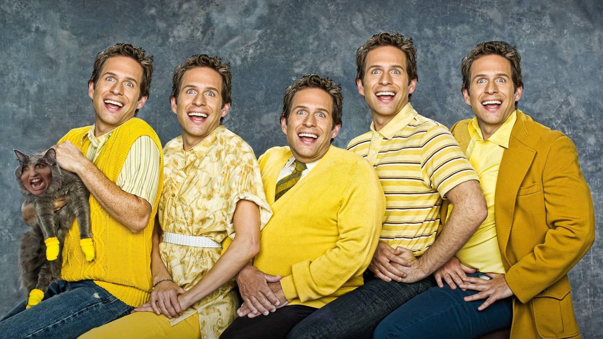 Glenn Howerton, 1080P, happiness, emotion, group, portrait, mature men, young men, arm around, people, positive emotion, young adult, men, group of people, HD Wallpaper