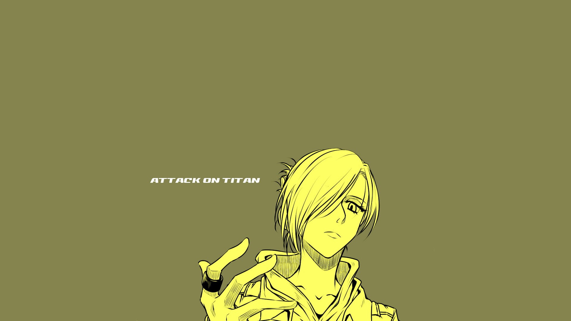human face, 1080P, creativity, human body part, teenager, offspring, females, girls, Annie Leonhart, portrait, people, Anime, profile view, yellow, human head, HD Wallpaper